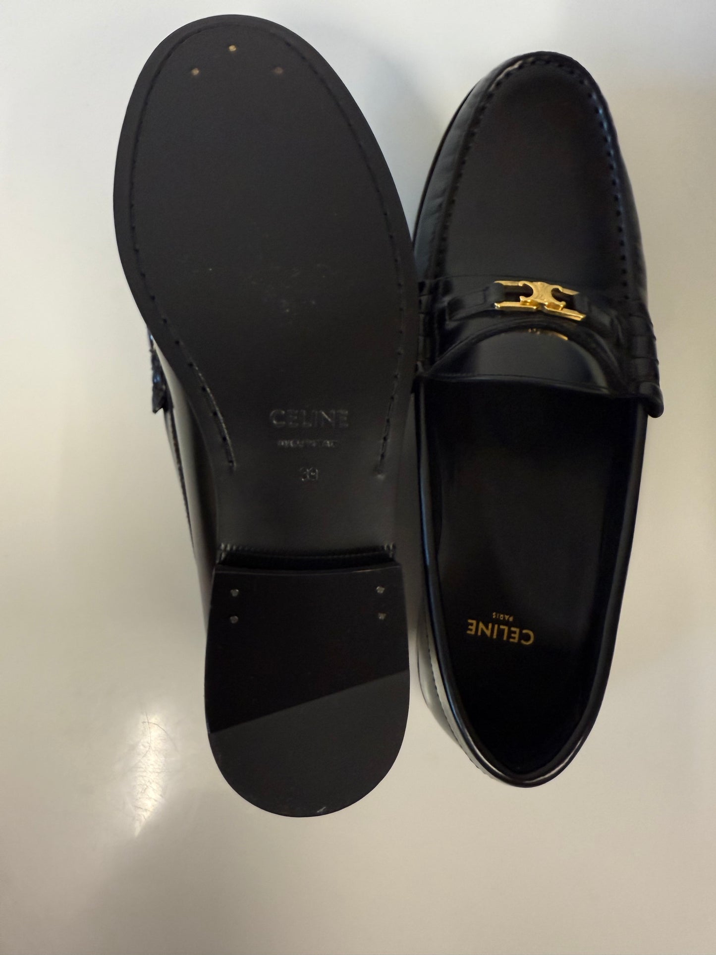 Celine luco triomophe black loafers (pre-owned)