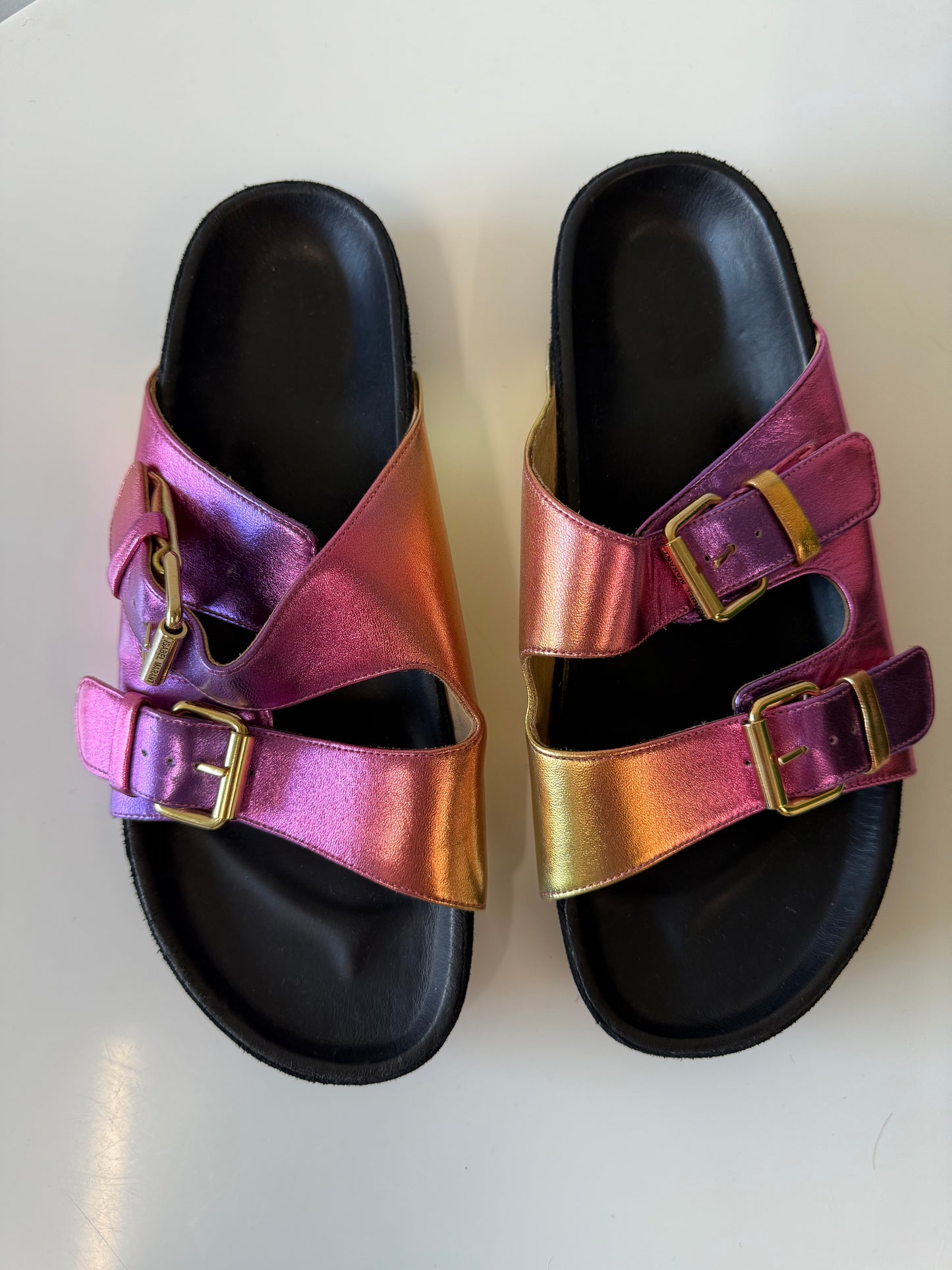 Isabel marant metallic slides (pre-owned)