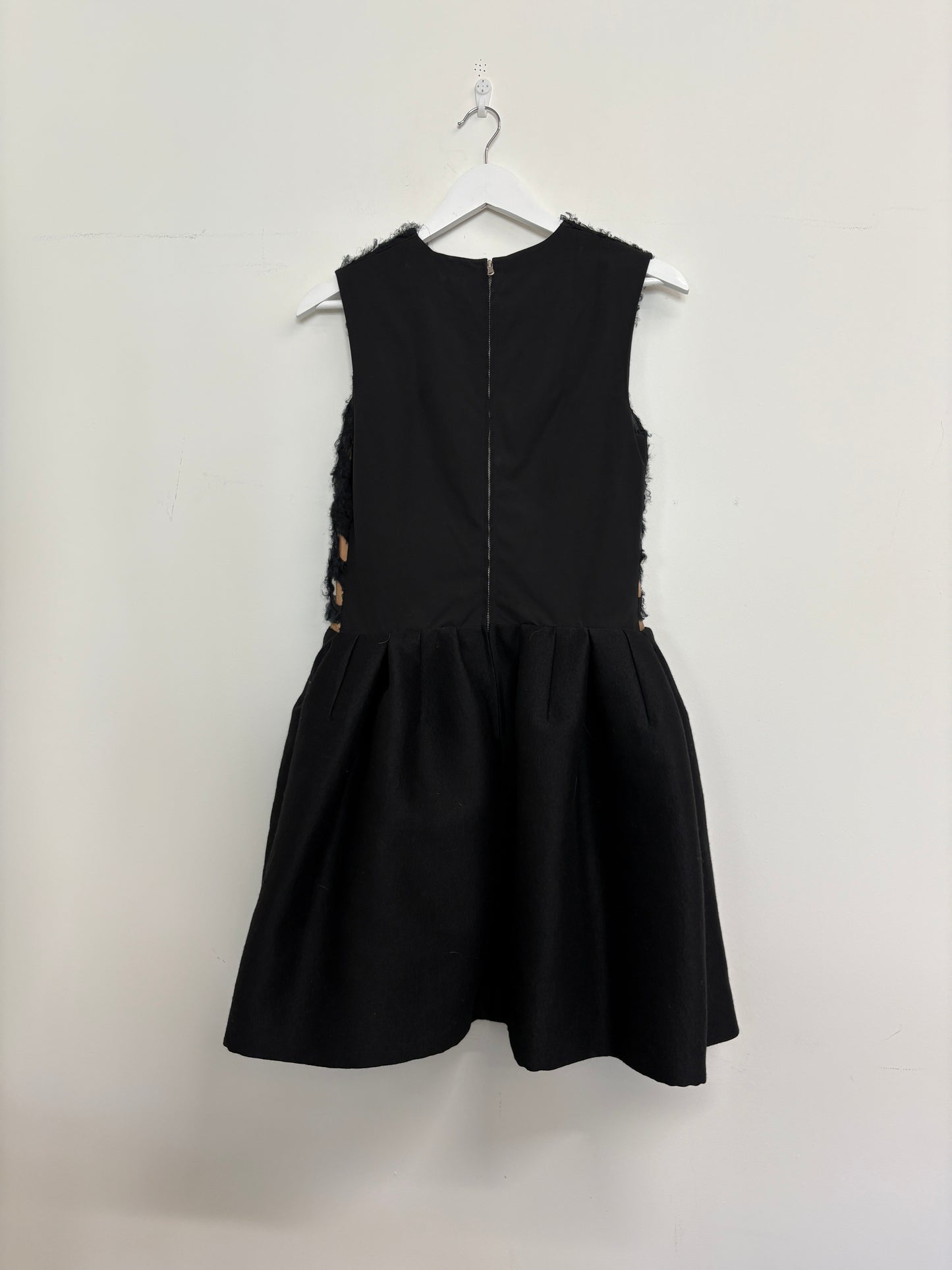 Carven Black Wool Textured Skater Dress (pre-owned)