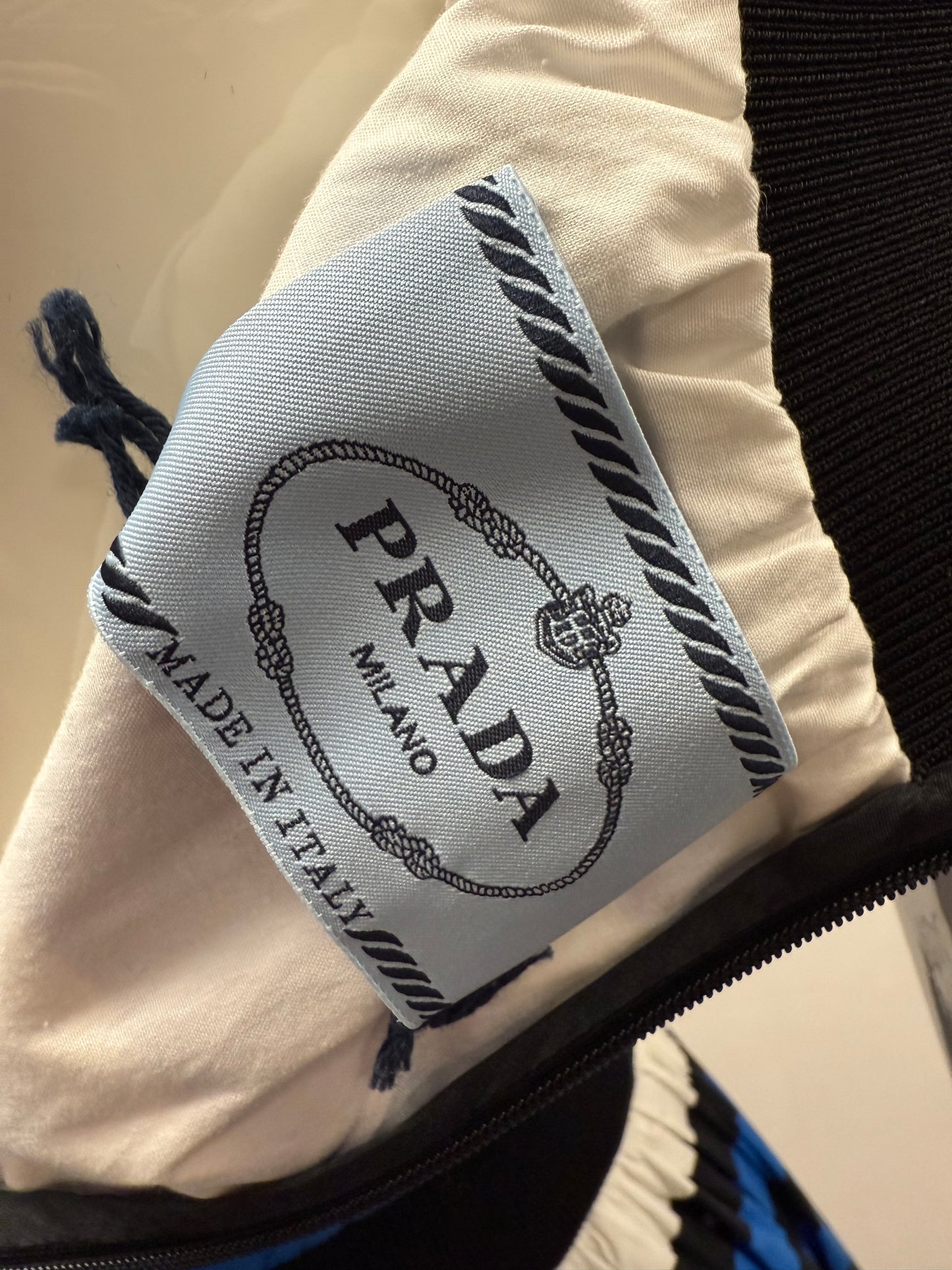 Prada Horizontal stripe blue cotton tea dress (pre-owned)