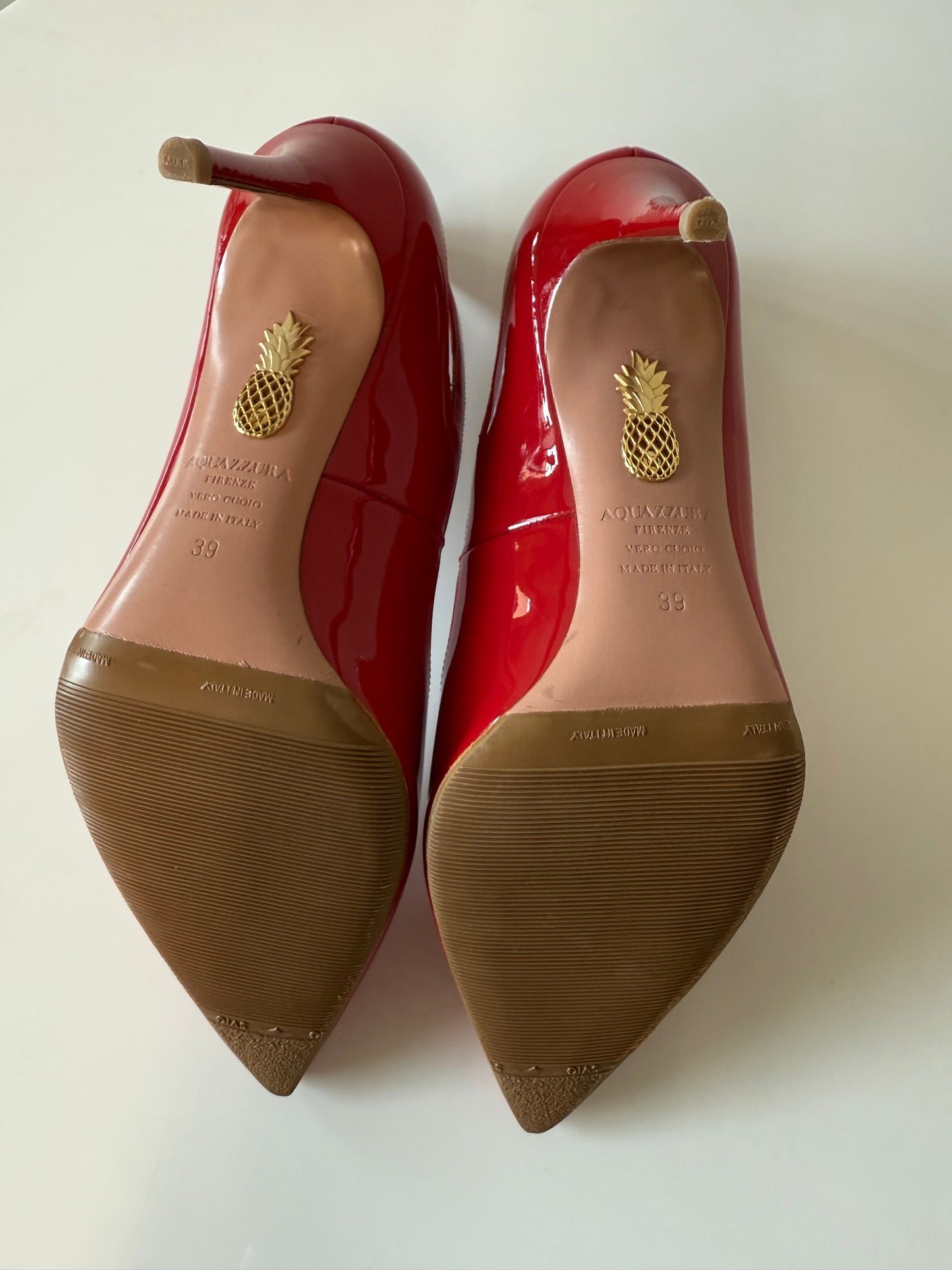 Aquazzura red patent shiva 85mm (pre-owned)