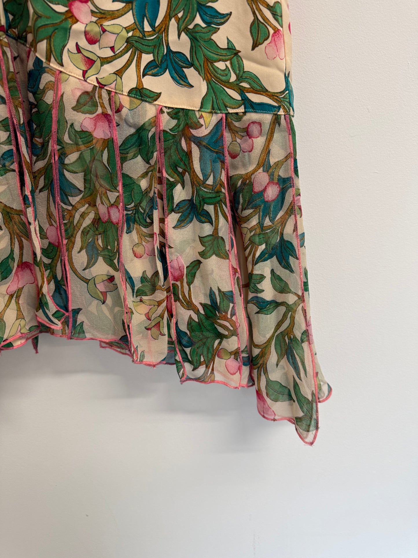 DVF Floral print chiffon dress with drop back (pre-owned)