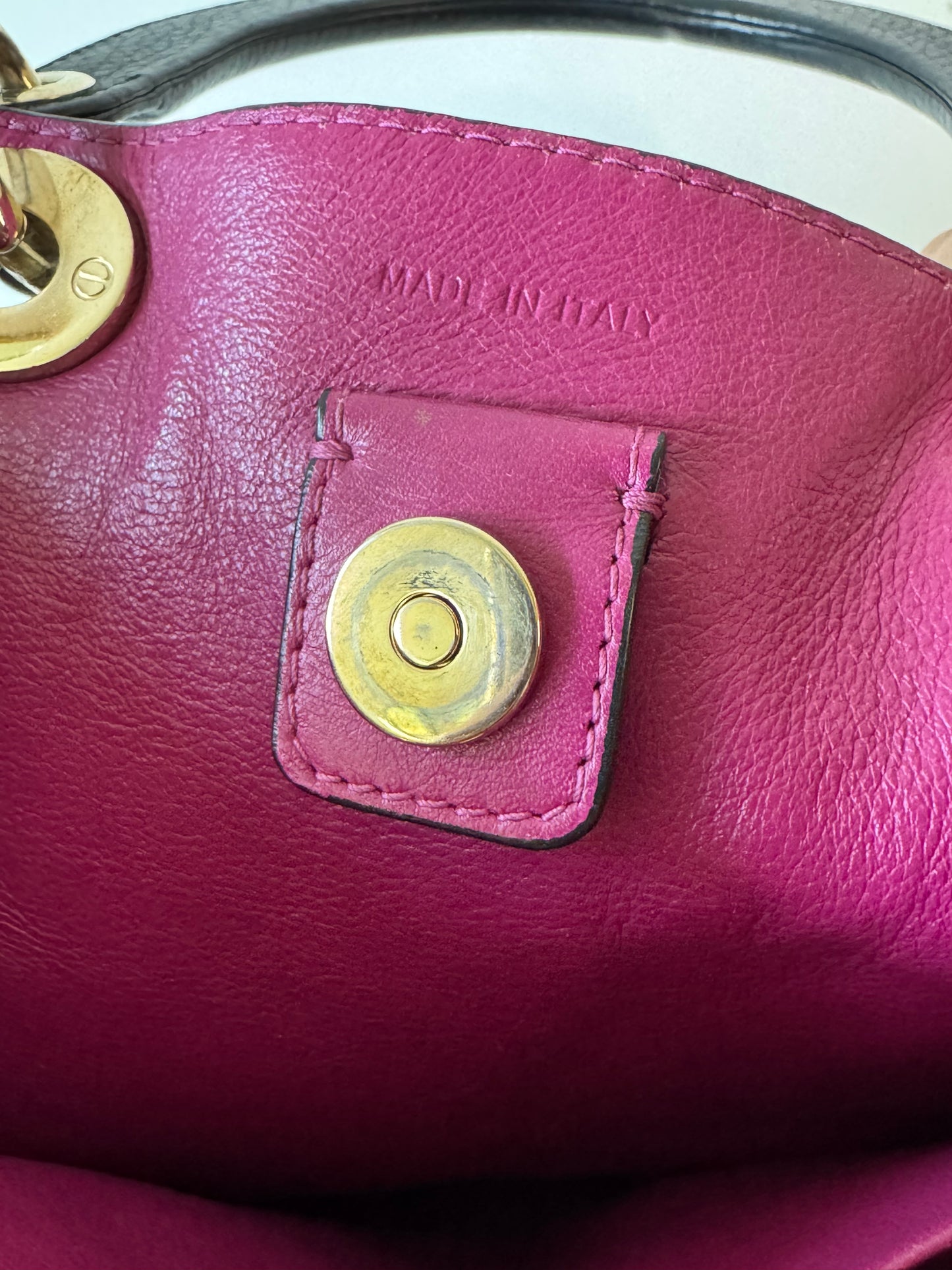 Christian Dior Black Dorissimo in pebbled leather (pre-owned)
