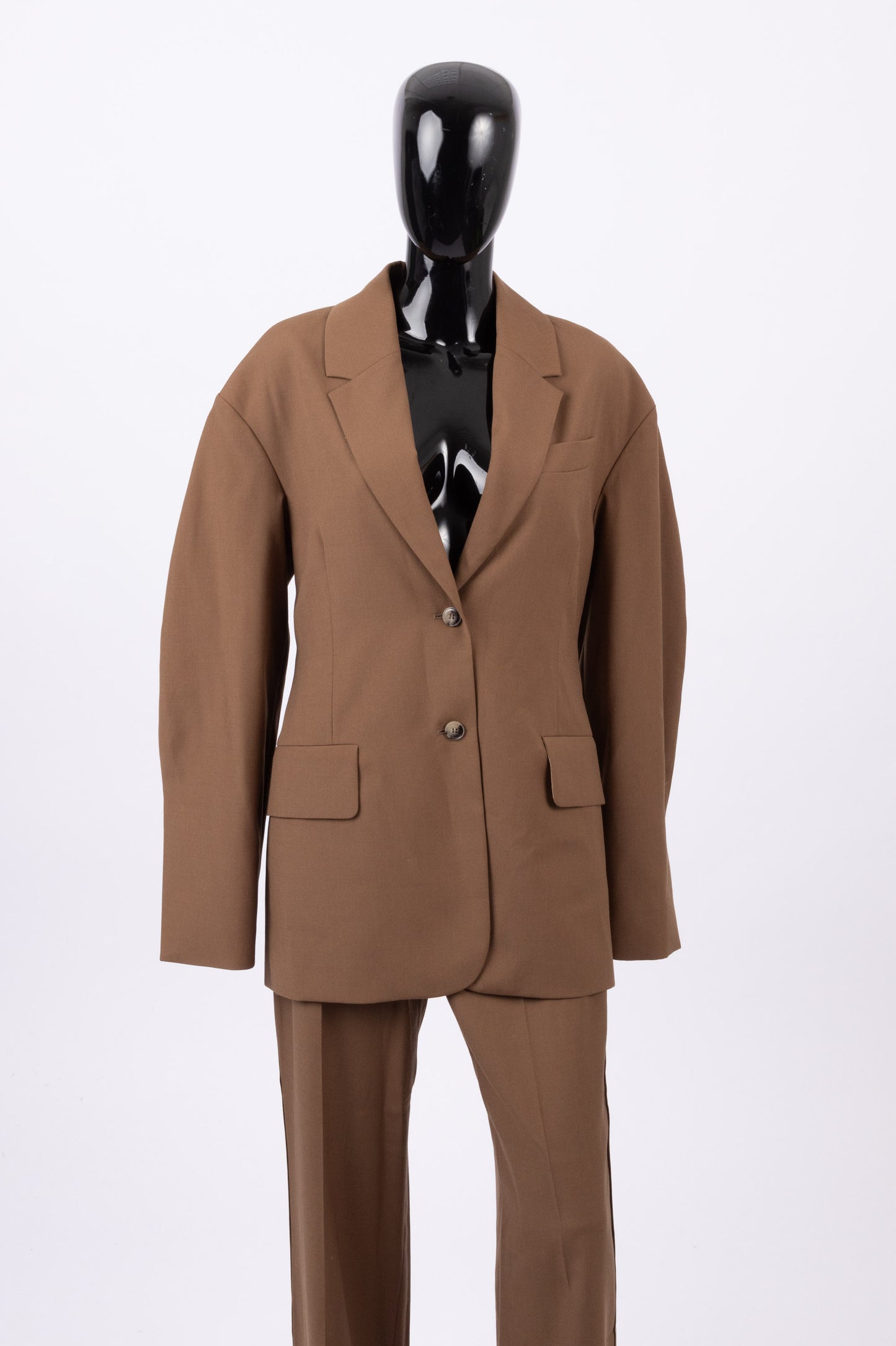 Nanushka brown merit woven blazer and suit trousers (pre-owned)
