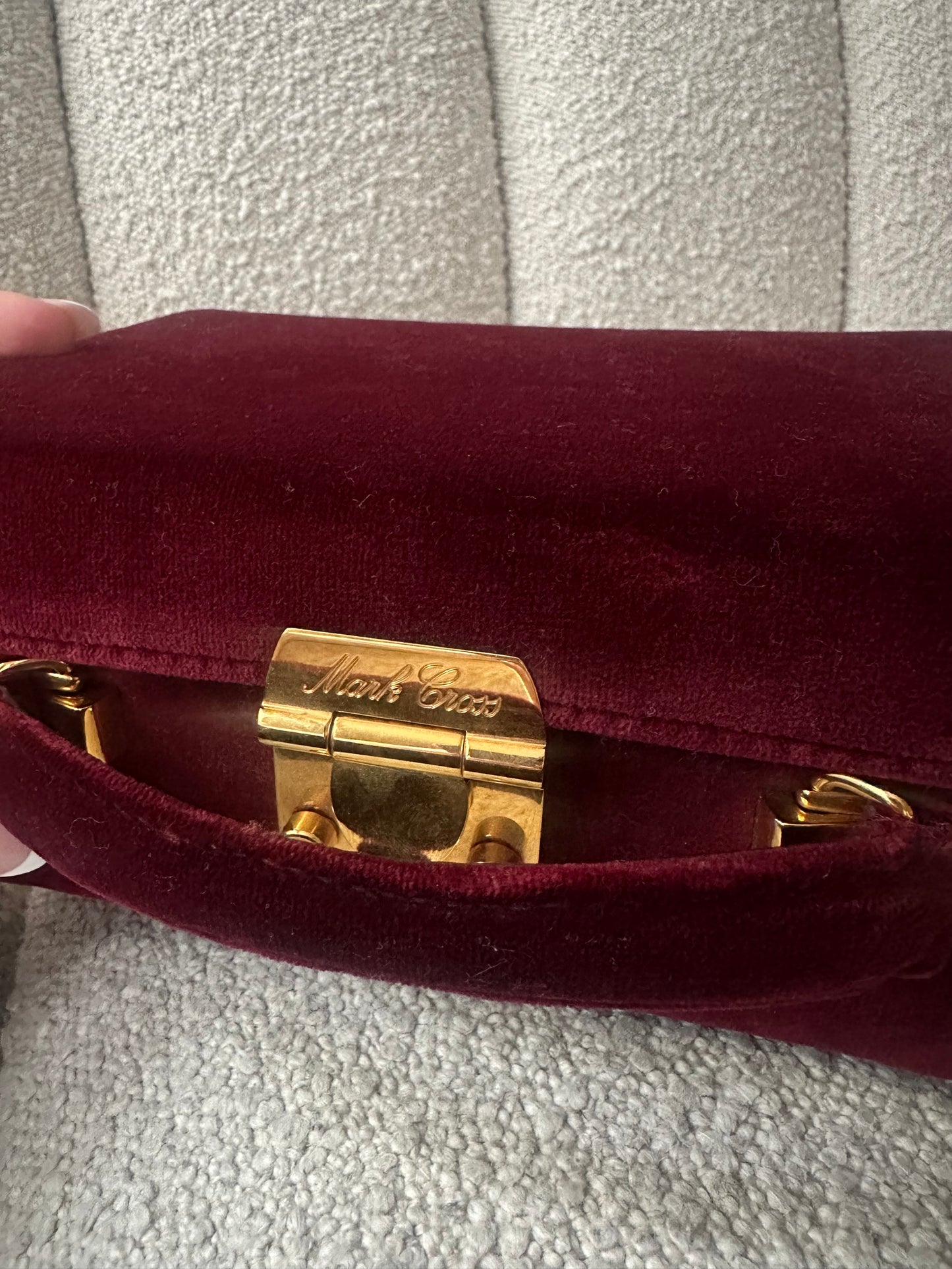 Mark Cross Grace Mini Velvet Box Bag (pre-owned)