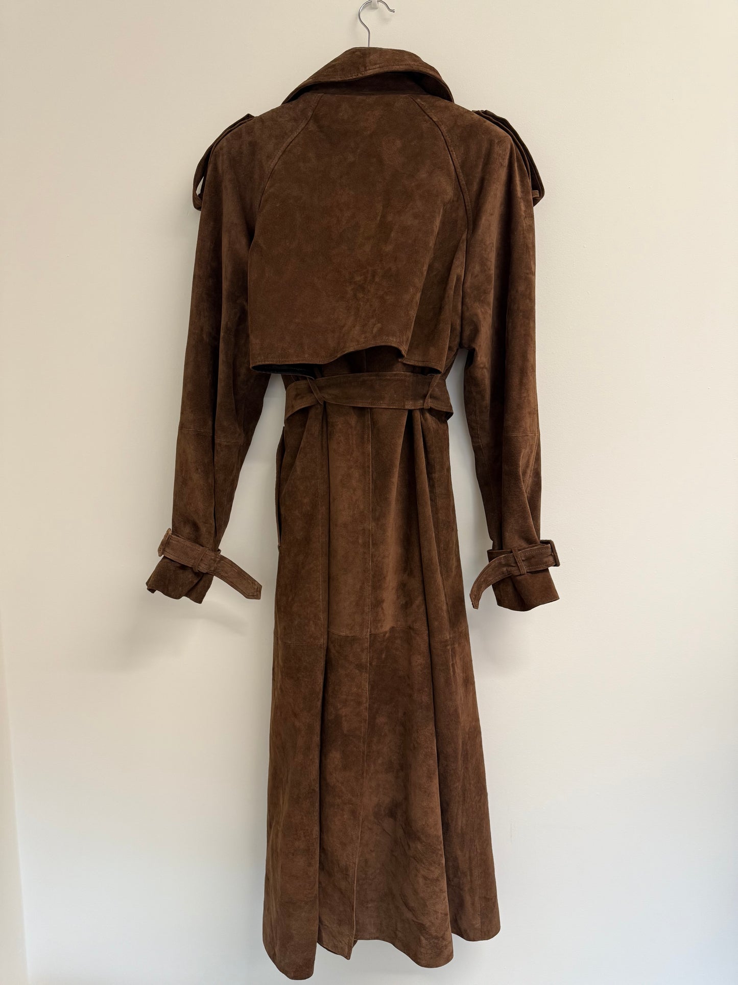 De Savary Brown suede leather trench (pre-owned)