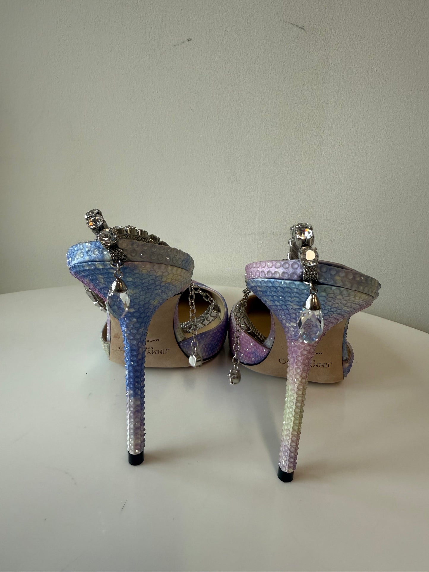 Jimmy Choo Saeda 100 crystal-embellished satin courts (pre-owned)