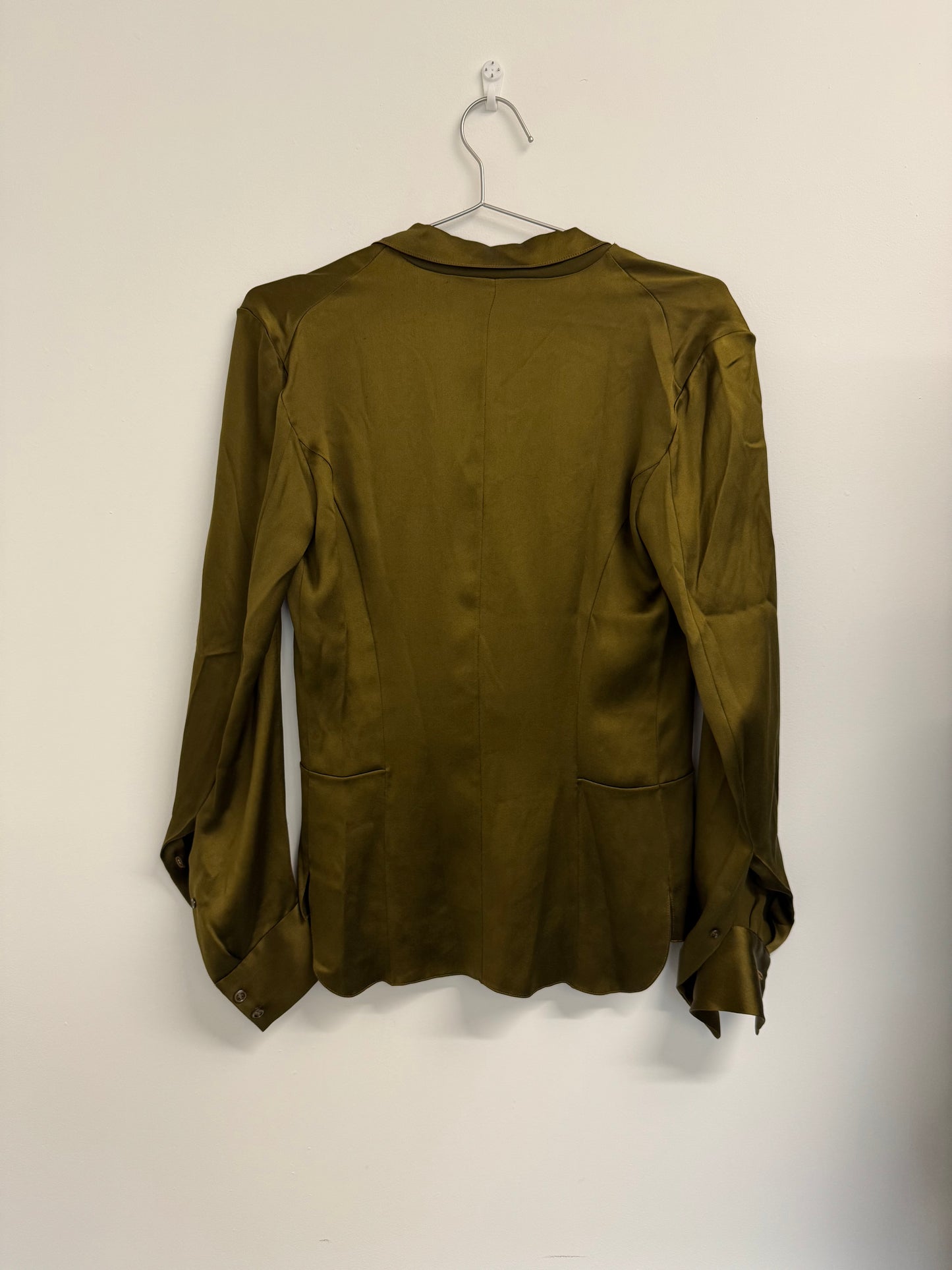 YSL Khaki silk blouse (pre-owned)