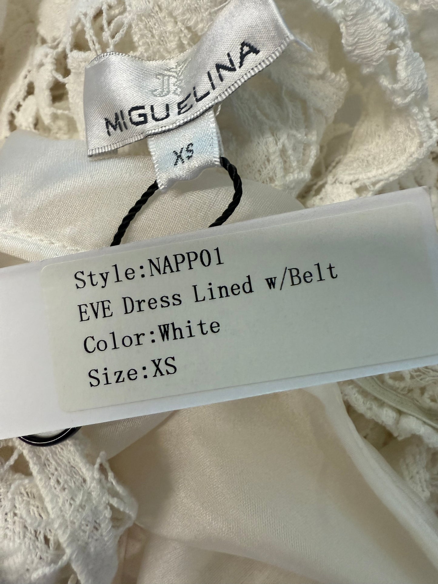 Miguelina white lace maxi dress with slip (pre-owned)