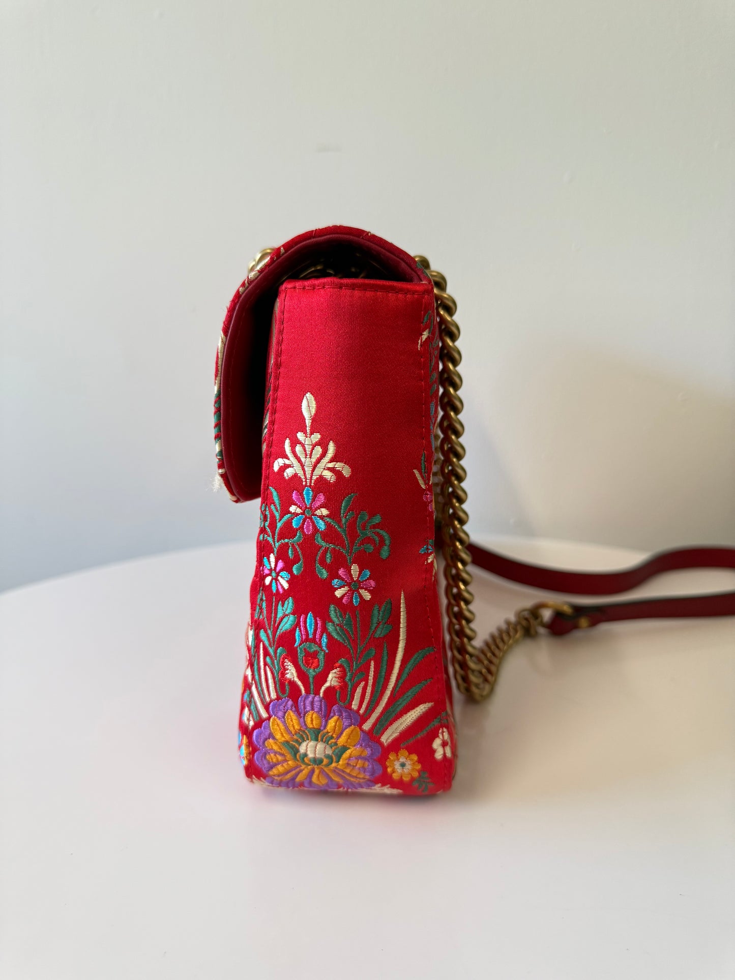 Gucci Marmont GG oriental ted silk bag (pre-owned)