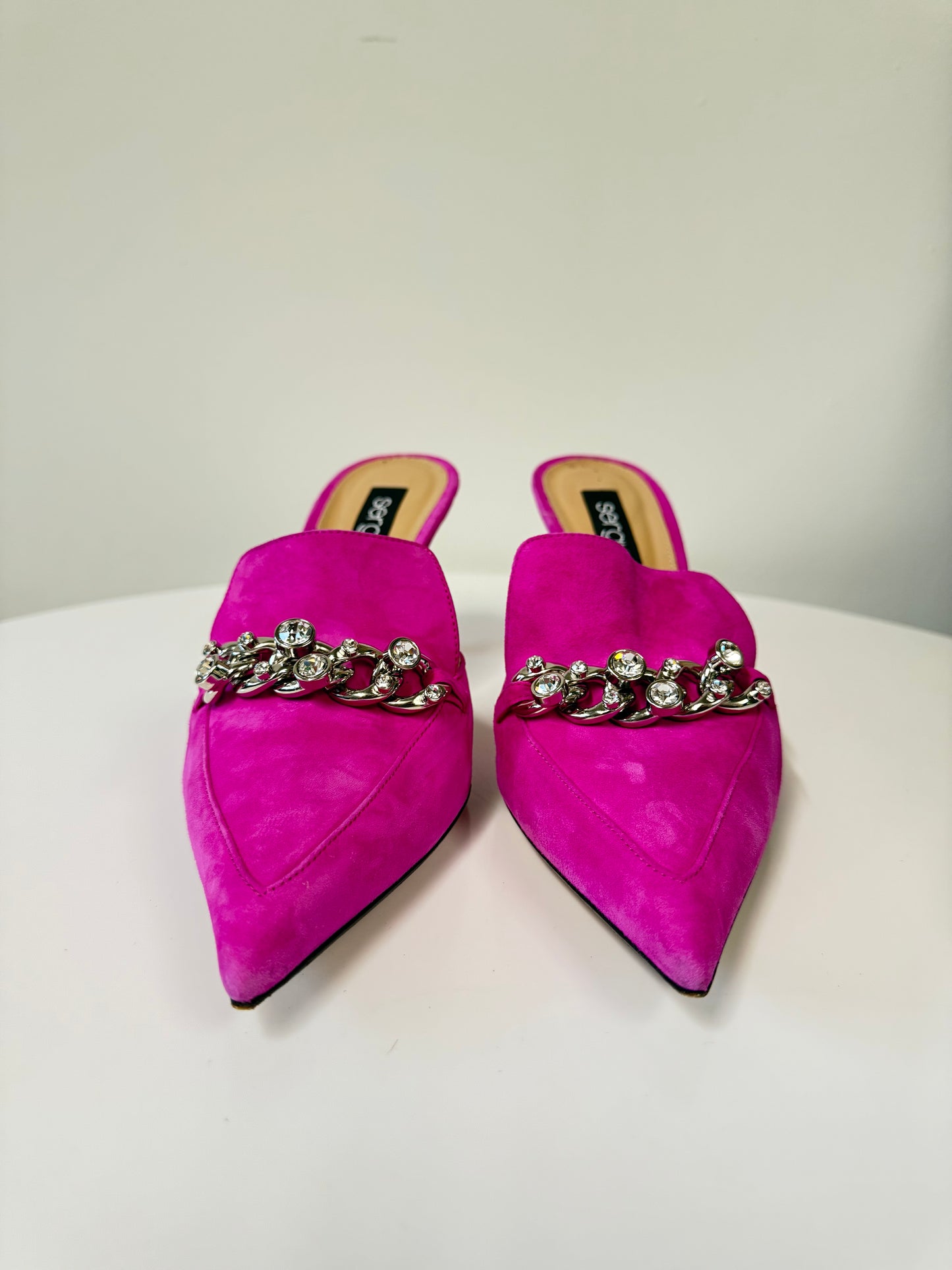 Sergio Rossi pink suede mules (pre-owned)