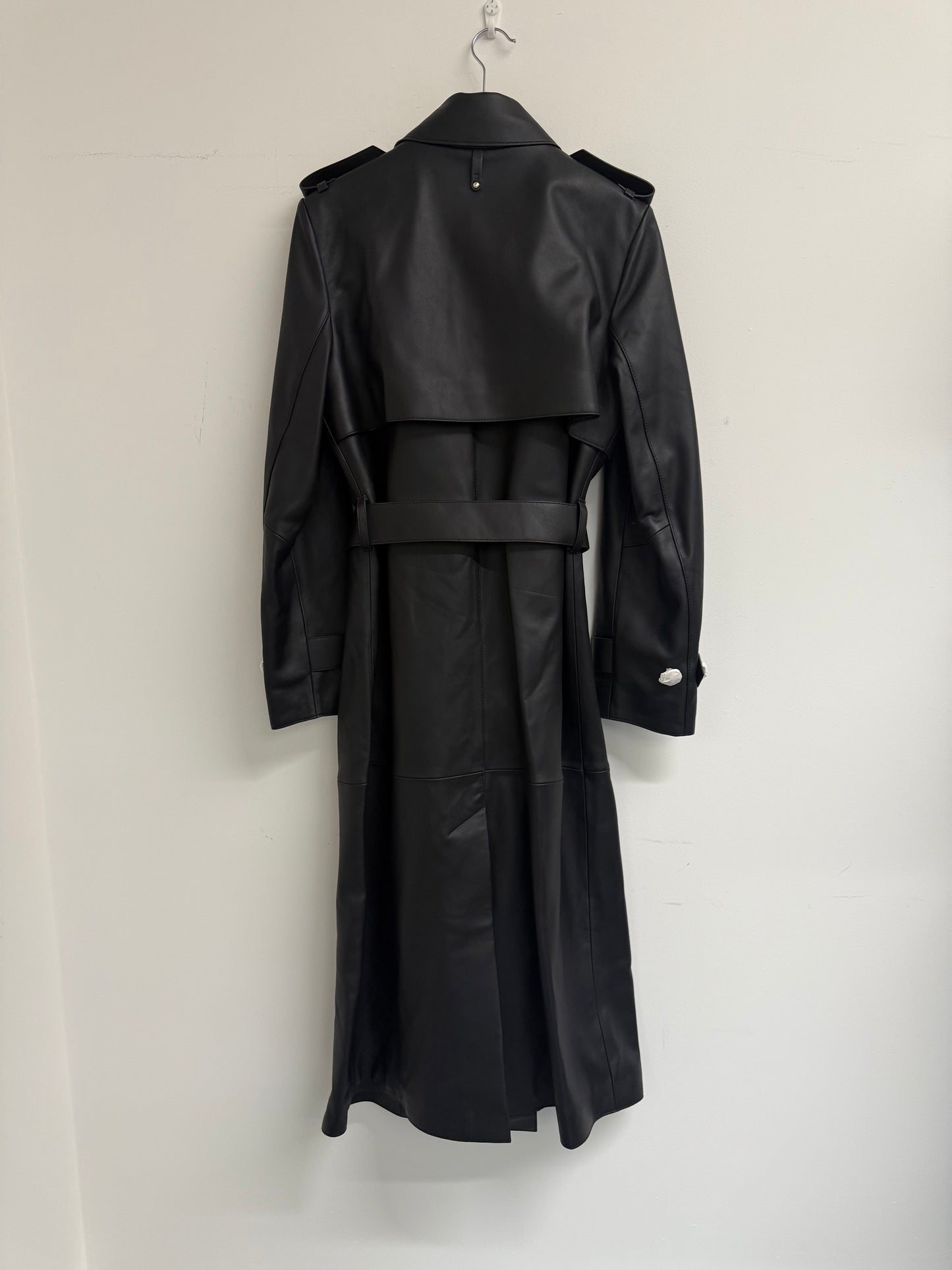 Mackage black maxi leather trench (pre-owned)