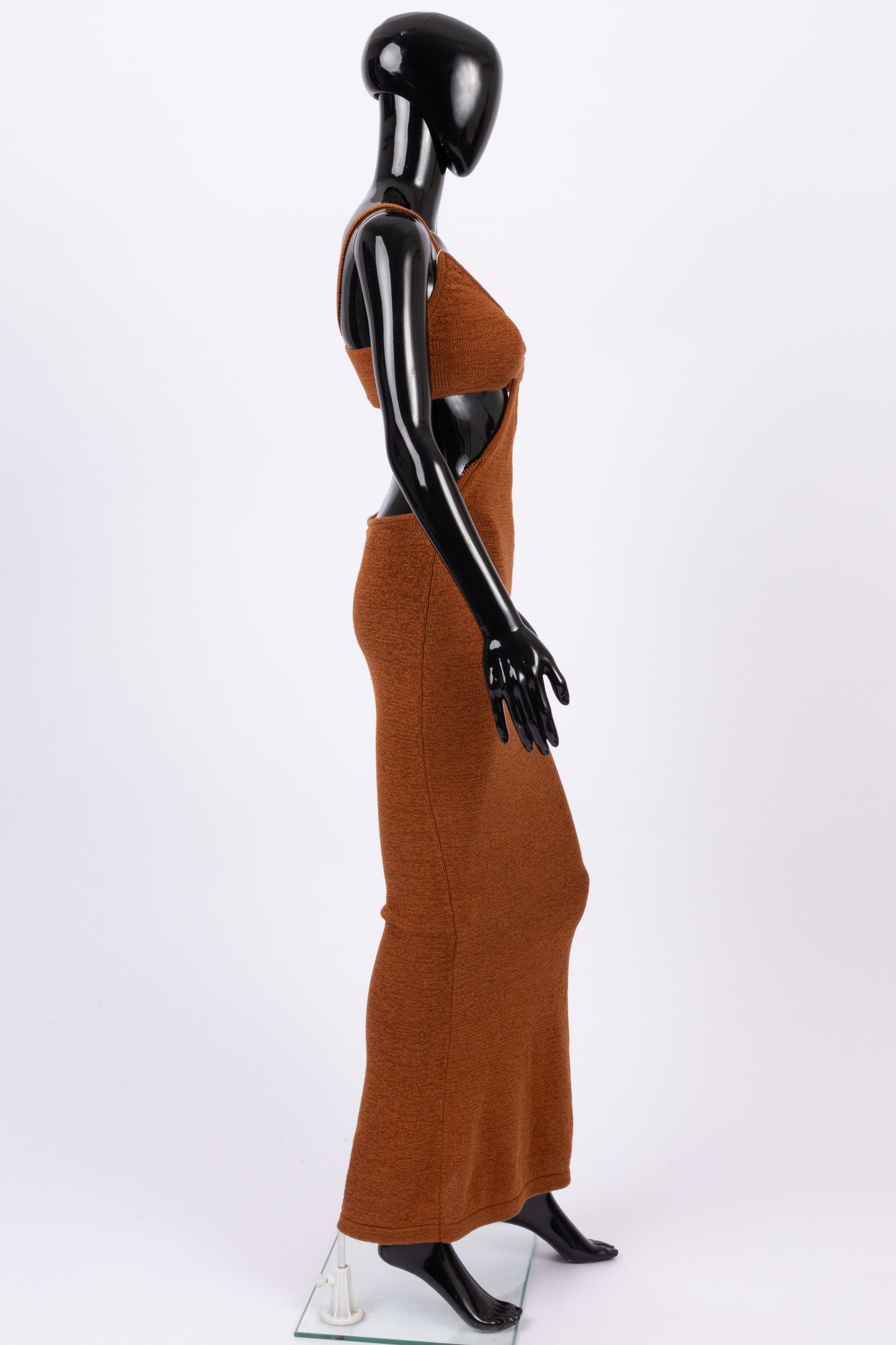 Cult Gaia Serita Cutout Cotton-blend Maxi Dress In Red,orange (pre-owned)
