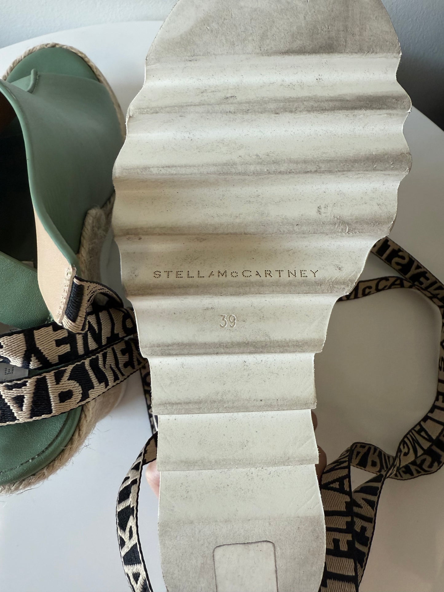 Stella McCartney green tie wedges (pre-owned)