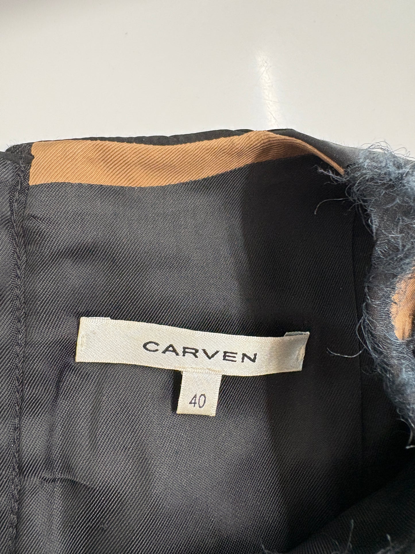 Carven Black Wool Textured Skater Dress (pre-owned)