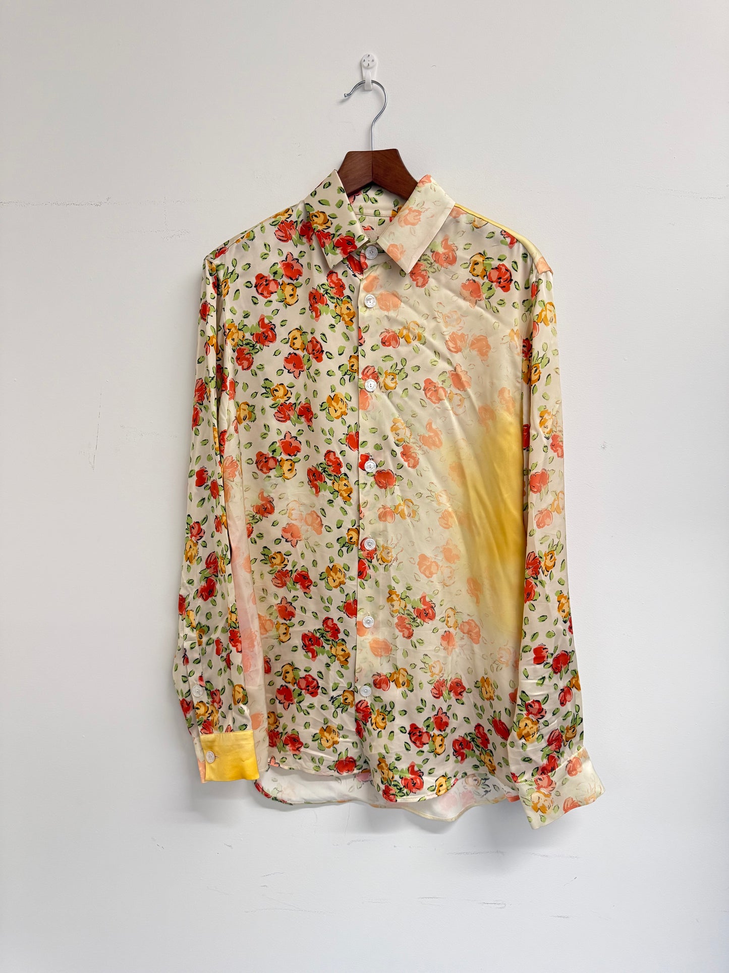 Marni oversize satin floral shirt (pre-owned)