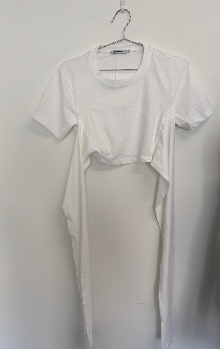 T Alexander Wang white wrap round crop tee (pre-owned)