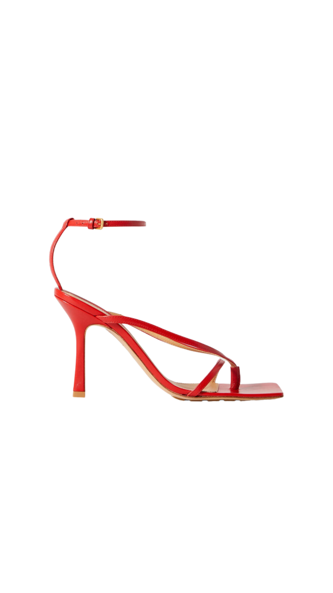 Bottega Veneta red square toe sandals (pre-owned)