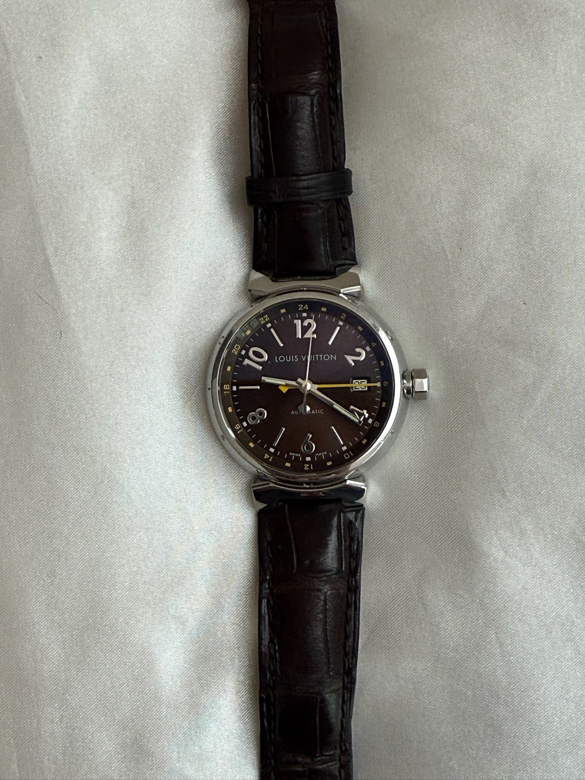Louis Vuitton Leather Automatic Wristwatch