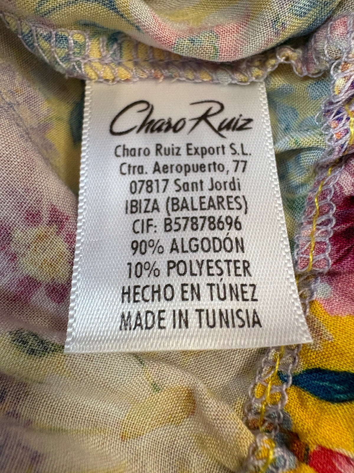 Charo Ruiz Gloria Yellow Lilac Floral Top