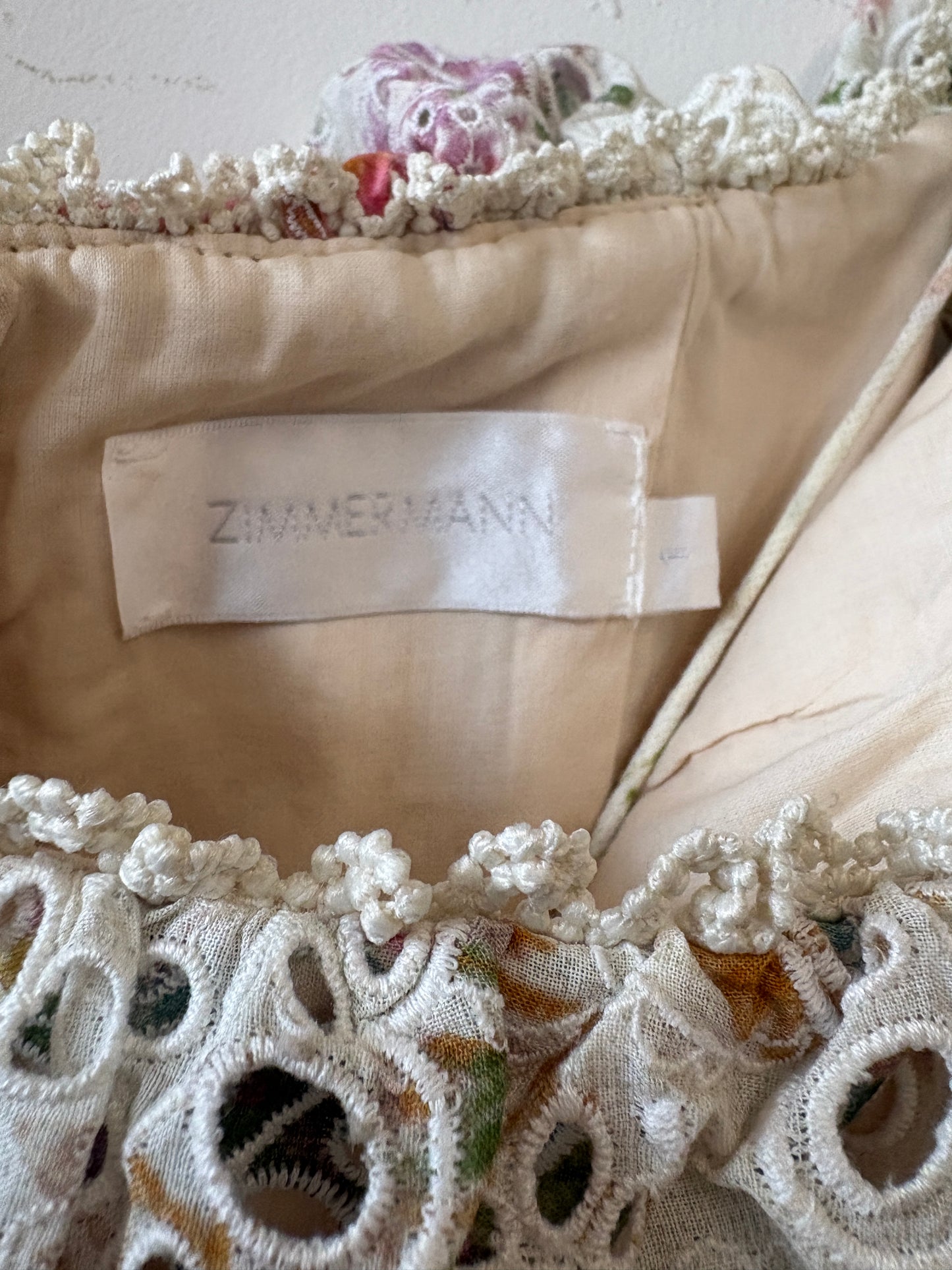 Zimmermann Heathers Garden Floral Off Shoulder Mini Dress