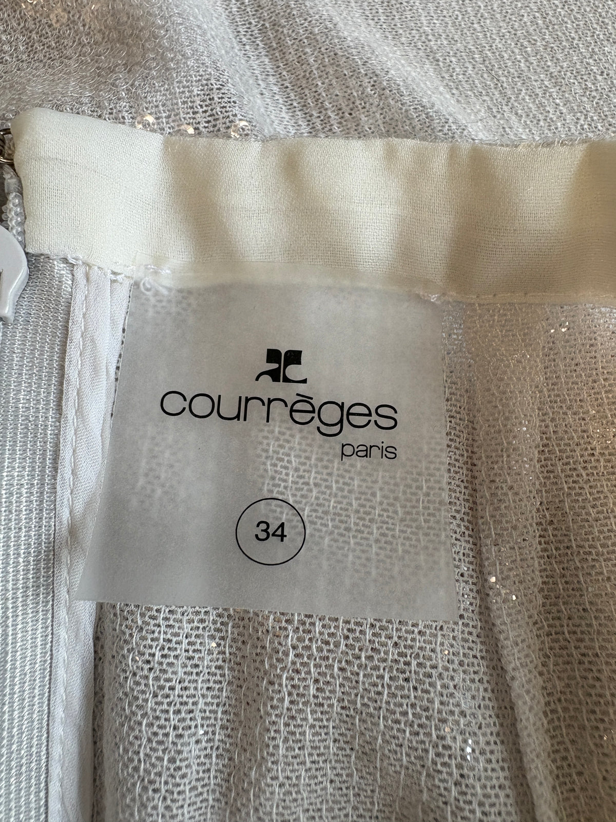 Courreges White Sequin Midi Skirt