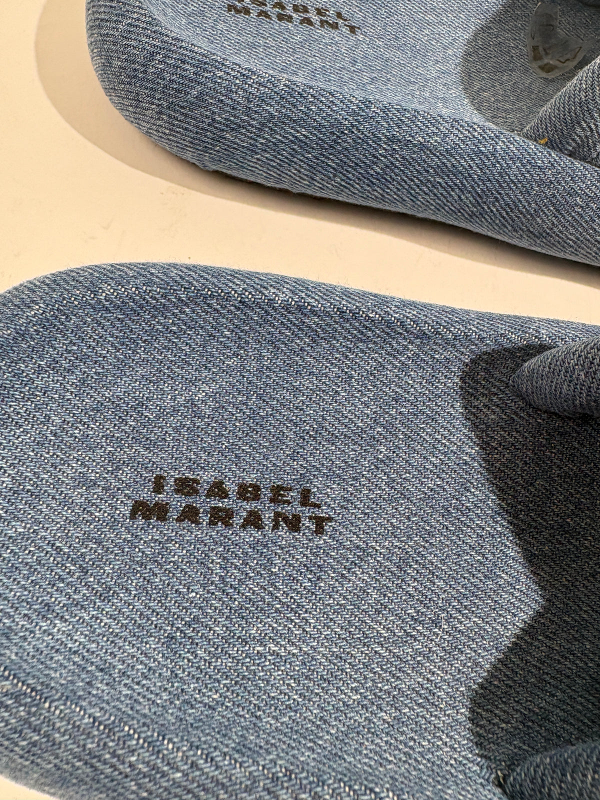 Isabel Marant Blue Denim Puffy Sliders
