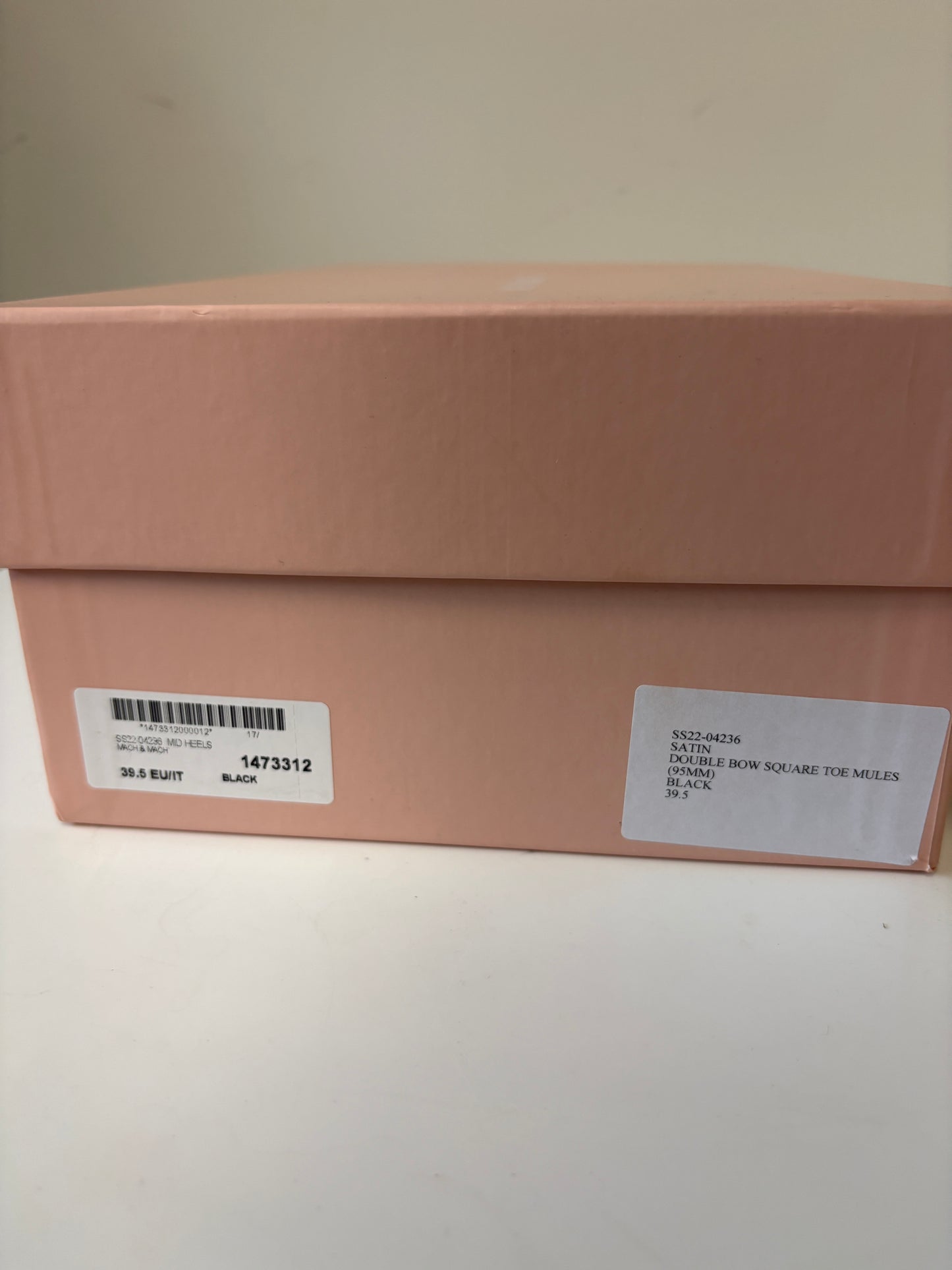 Mach & Mach Double Bow Black Satin Mules