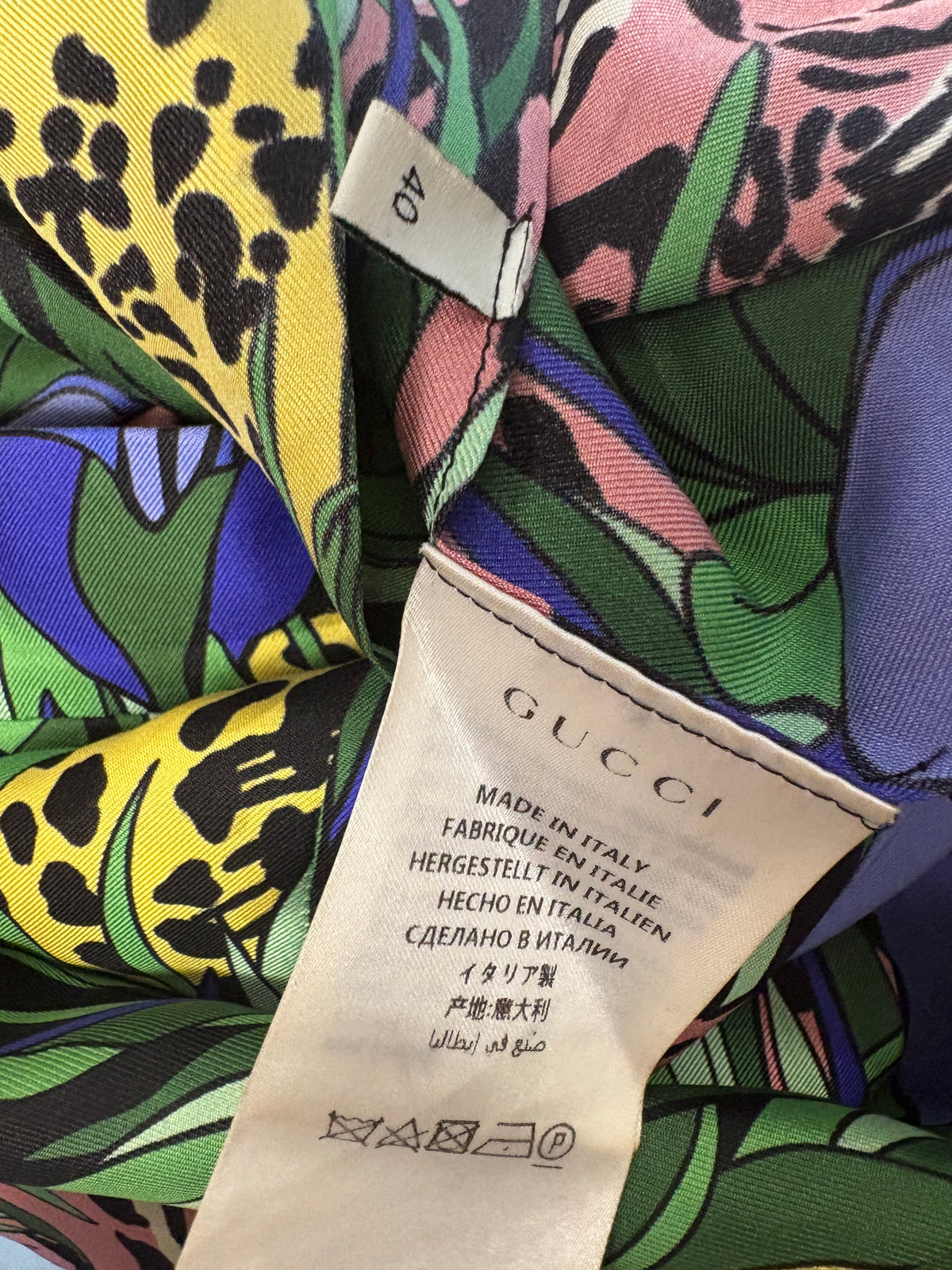 Gucci Multicolour Feline Garden Silk Skirt