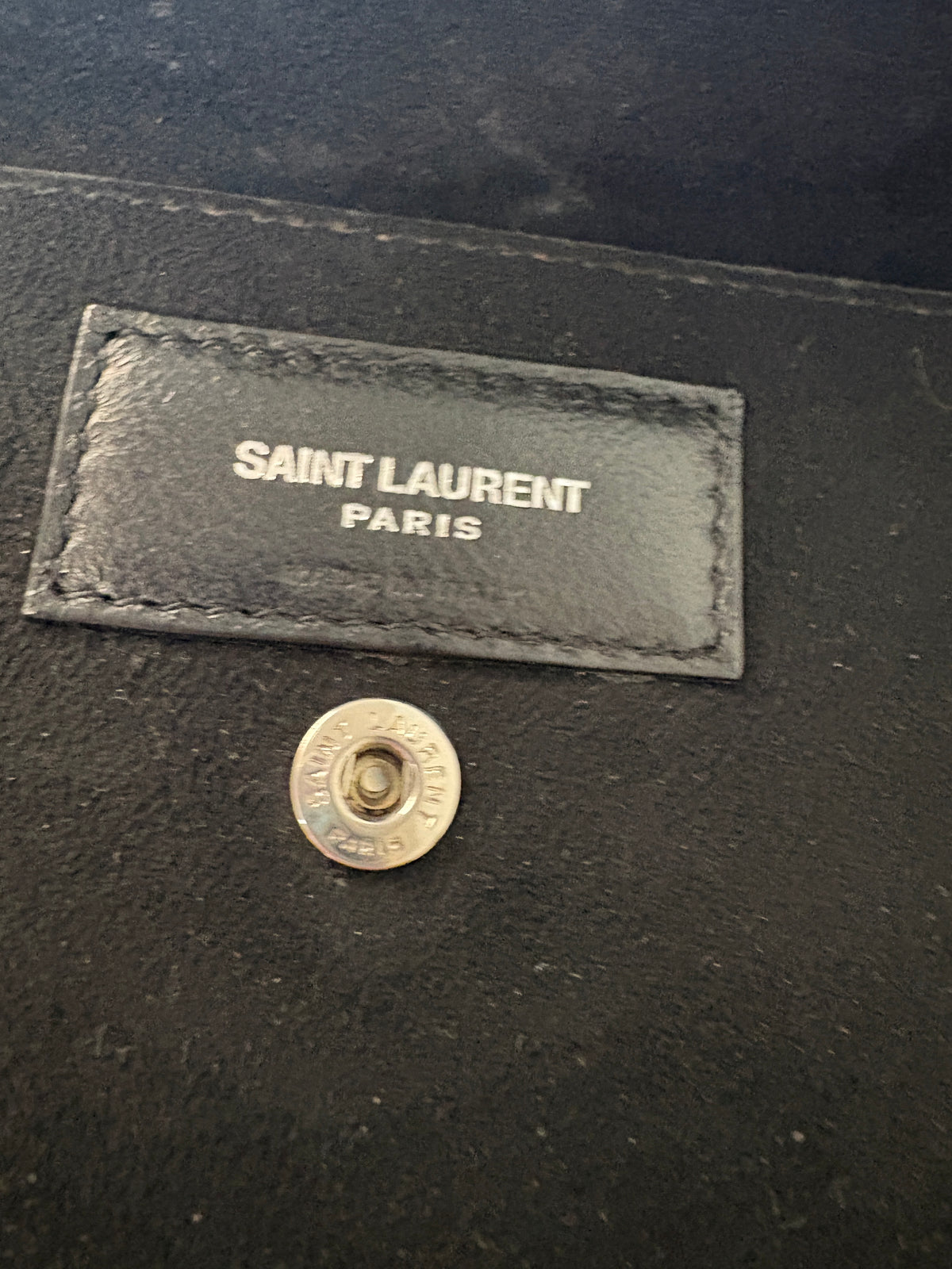 Saint Laurent Black Teddy Drawstring Leather Bag