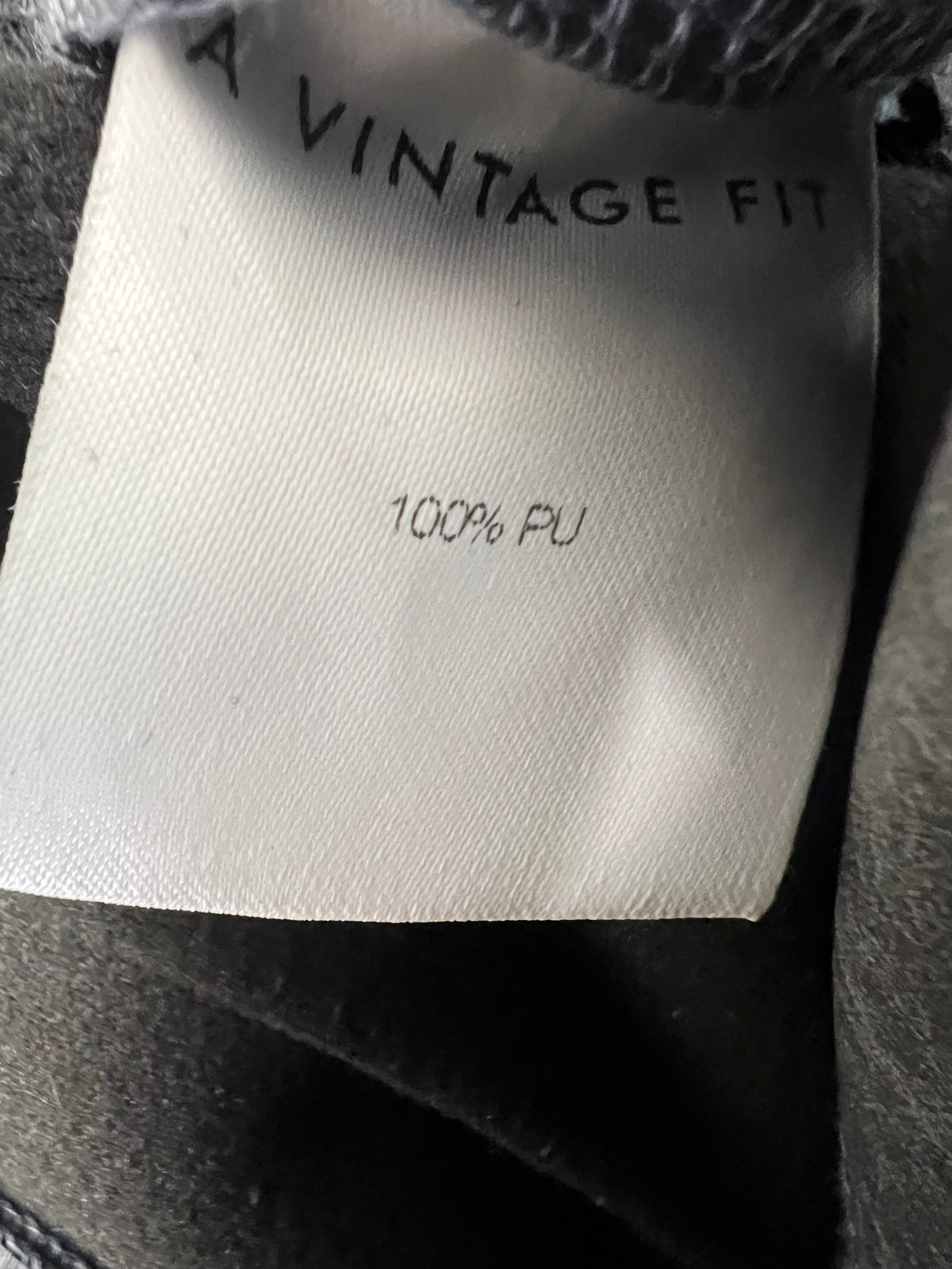 A Vintage Fit Grey Faux Leather Trousers