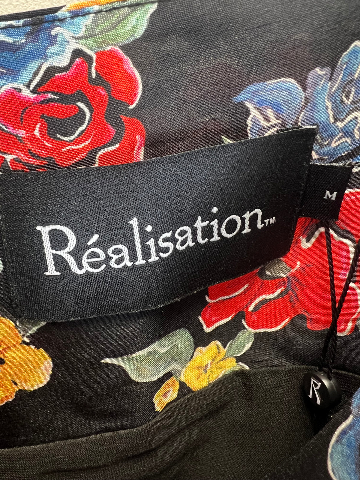 Realisation Black Strappy Mini Floral Dress