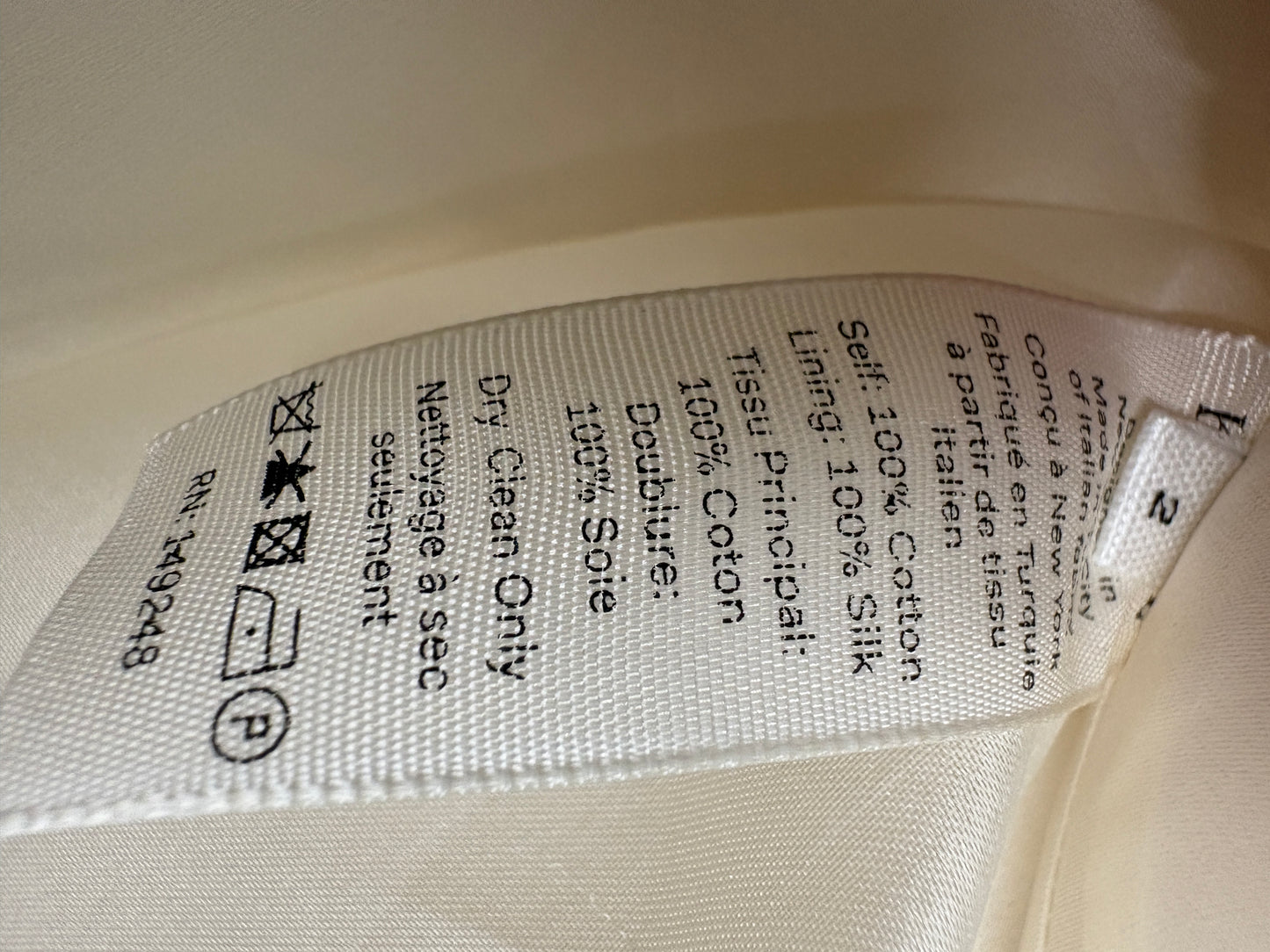 Khaite Ivory Katerina Balloon-Sleeve Cotton-Twill Trapeze Dress