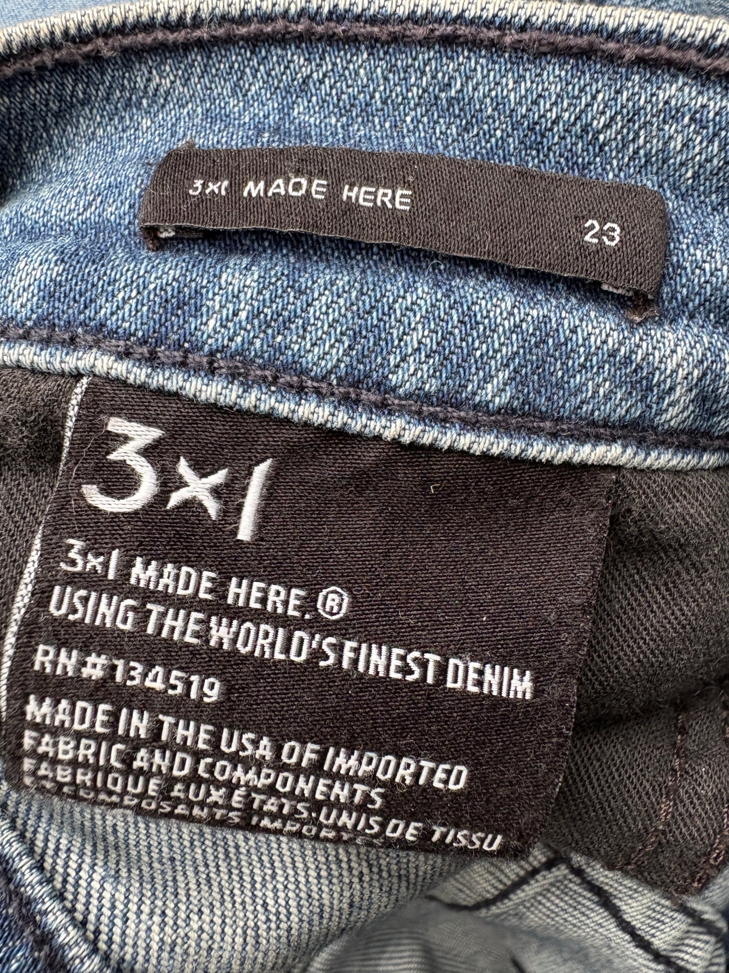 3X1 NYC Made Here Blue Straight Leg Jeans