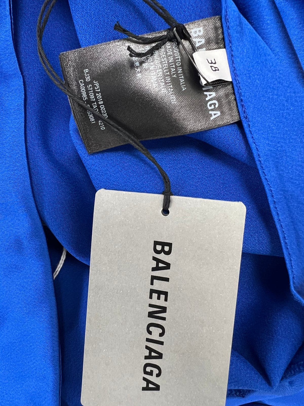 Balenciaga Blue Wrap Around Satin Skirt