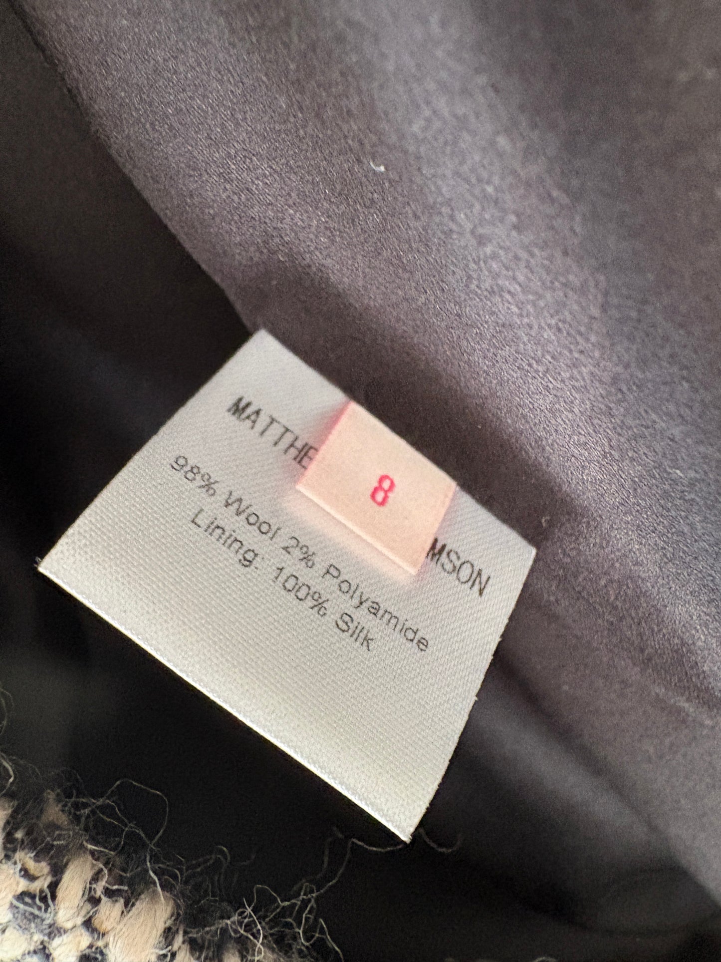 Matthew Williamson Grey Ruffle Wool Coat