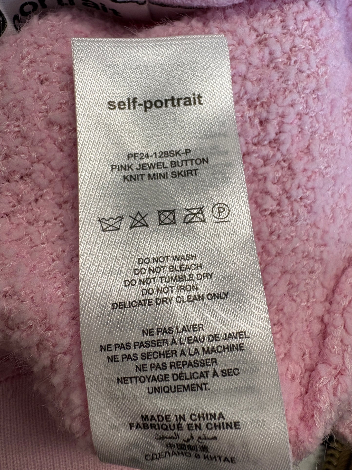 Self-Portrait Pink Embellished Knitted Top And Skirt Co-ord