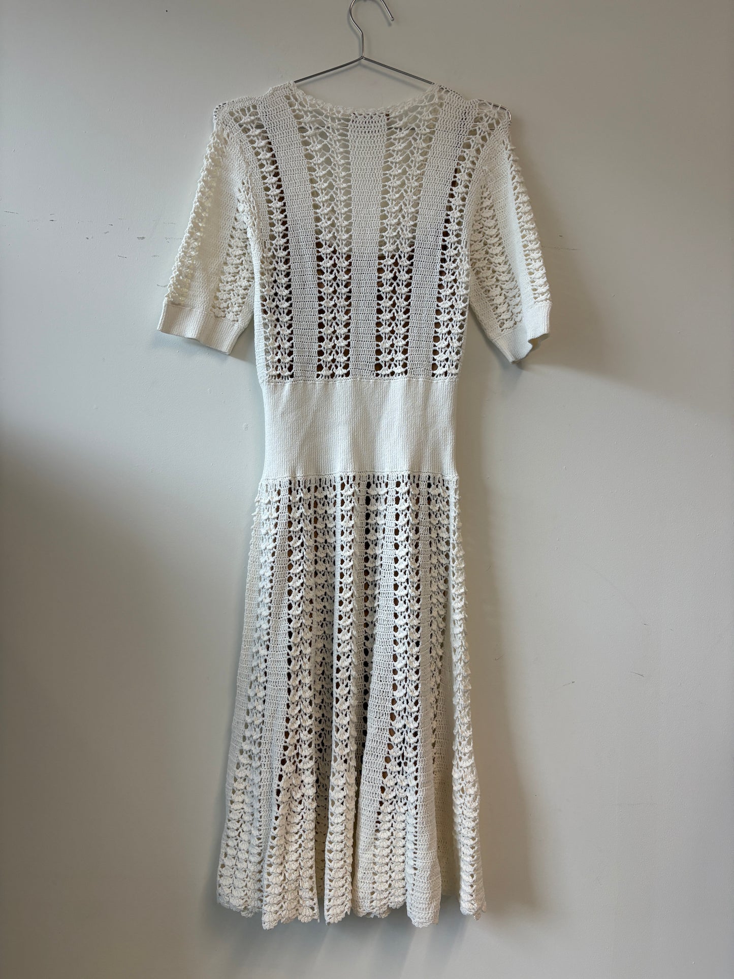 Michael Kors Collection White Skater Crochet Dress