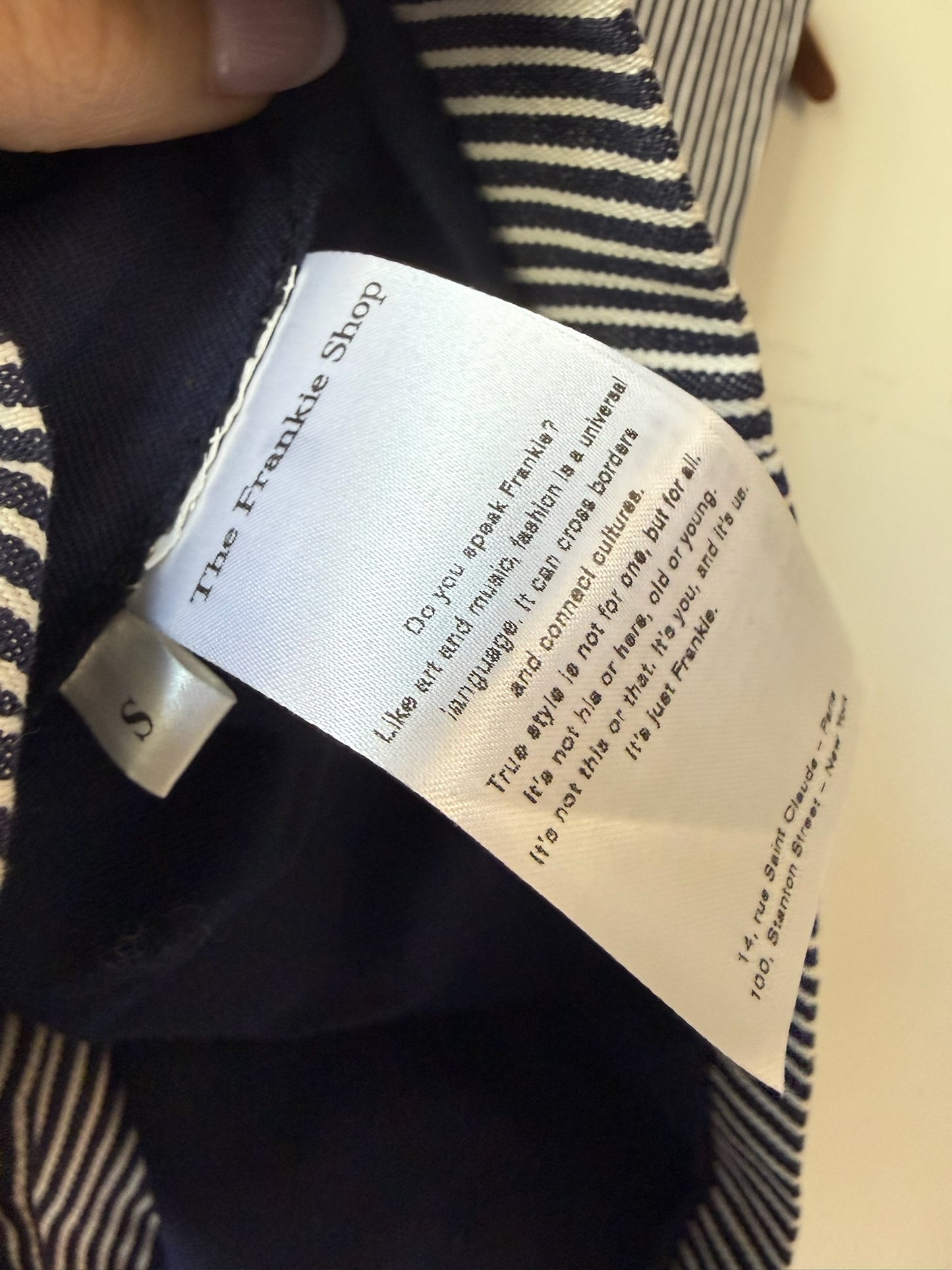 The Frankie Shop Navy Blue Stripe Waistcoat