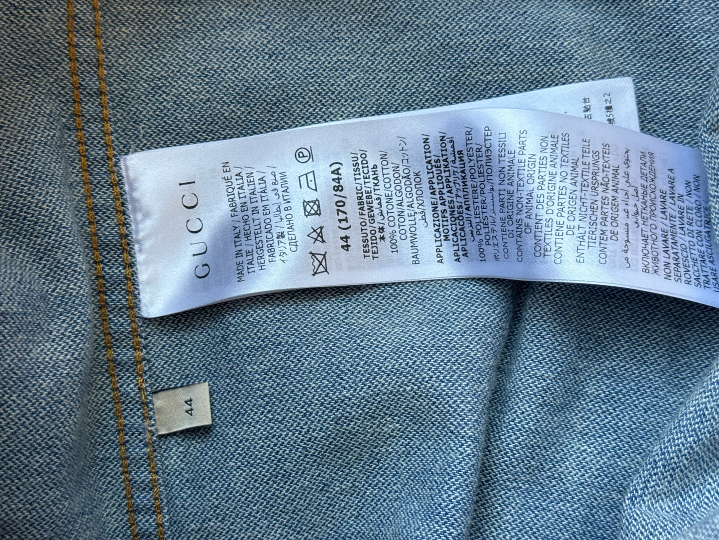 Gucci Blue Denim Strawberry Shirt