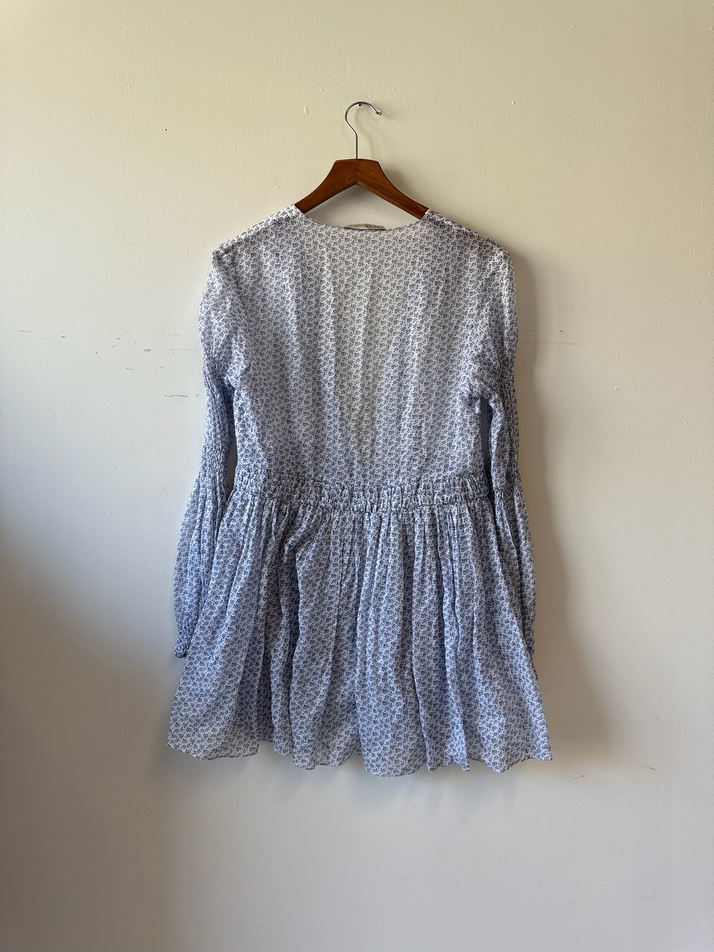Emilia Wickstead Blue Ditsy Cotton Tunic Top