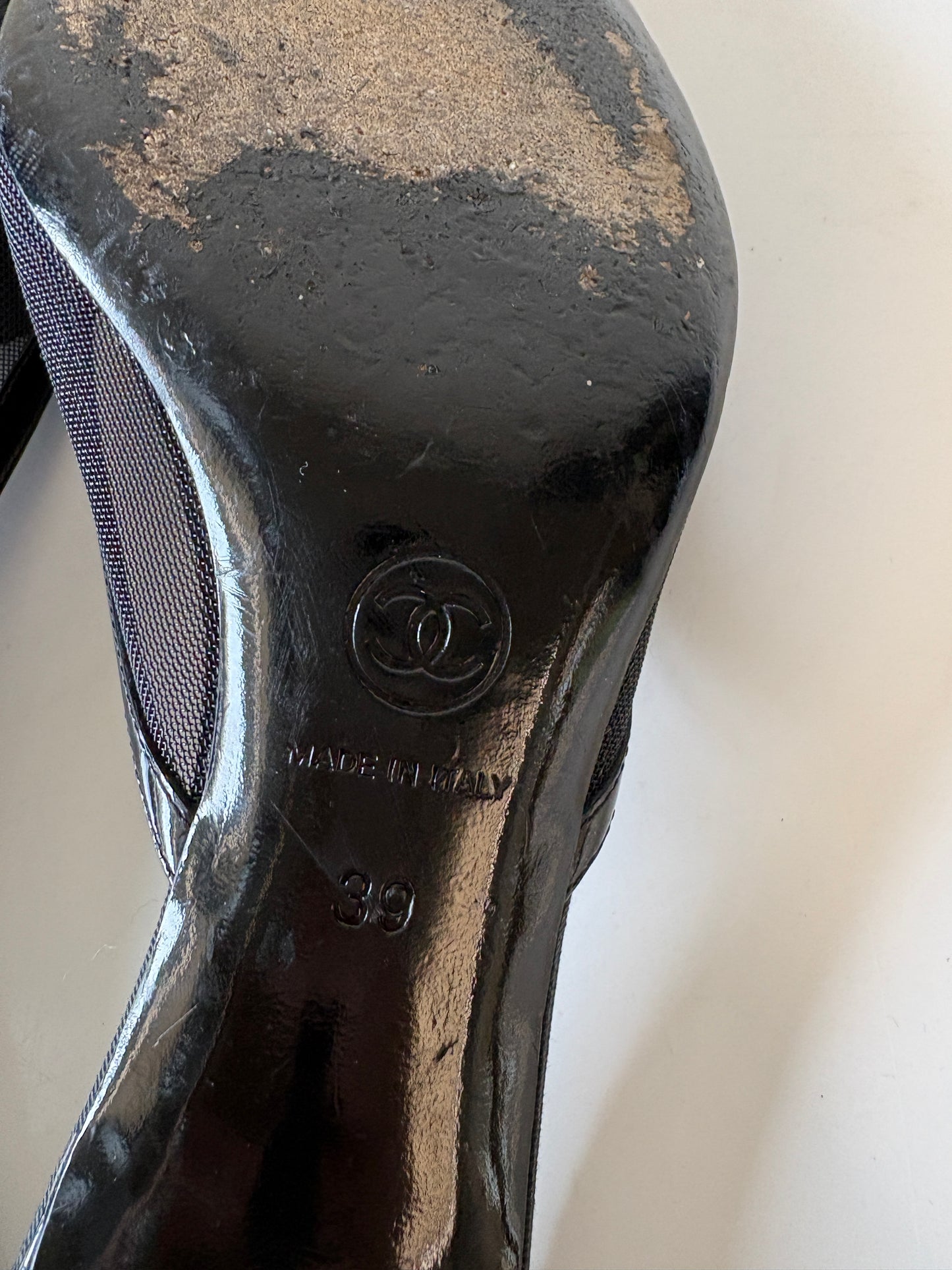 Chanel Camellia Mesh Black Mules