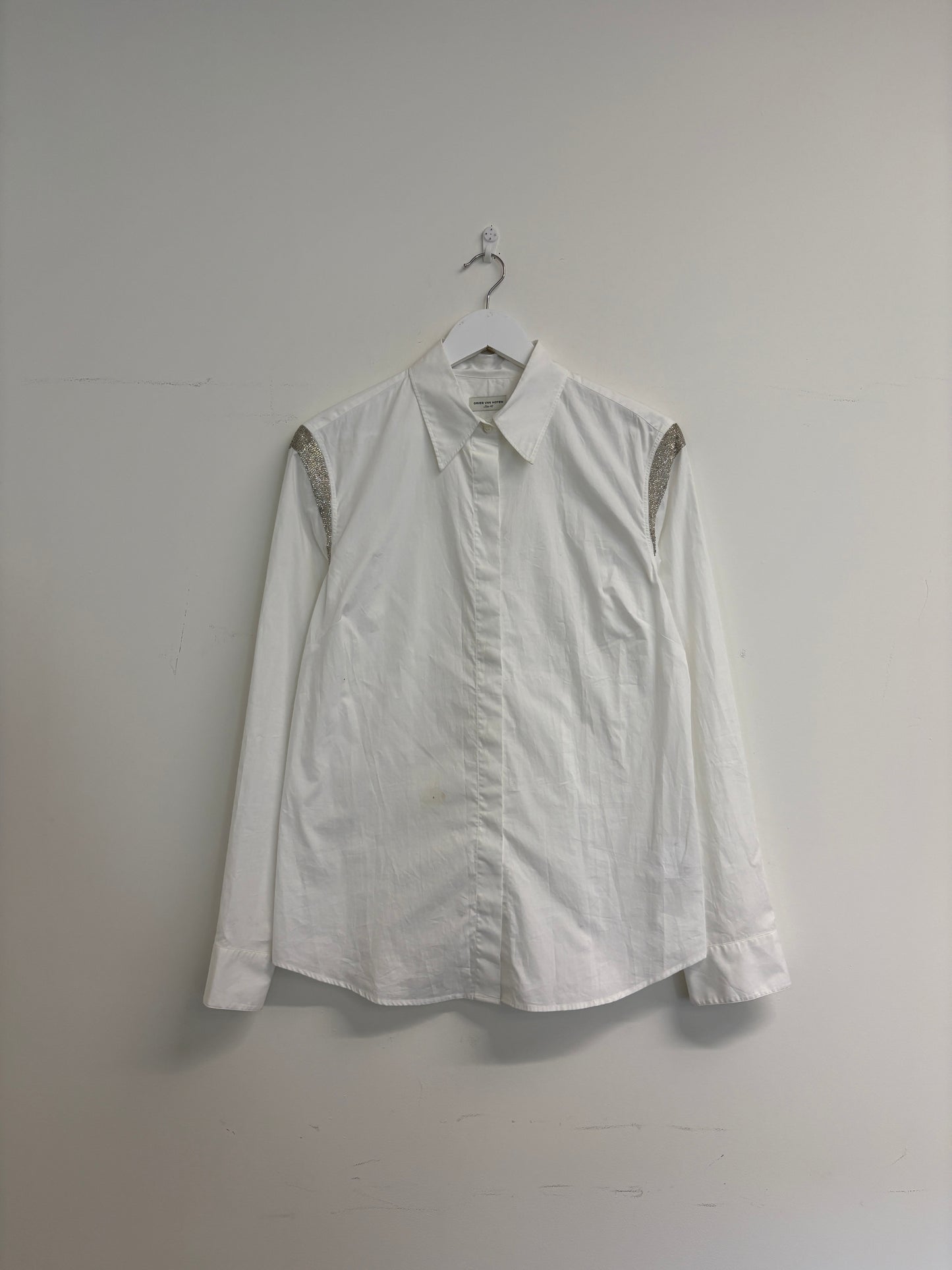 Dries Van Noten White Embellished Shirt (pre-owned)
