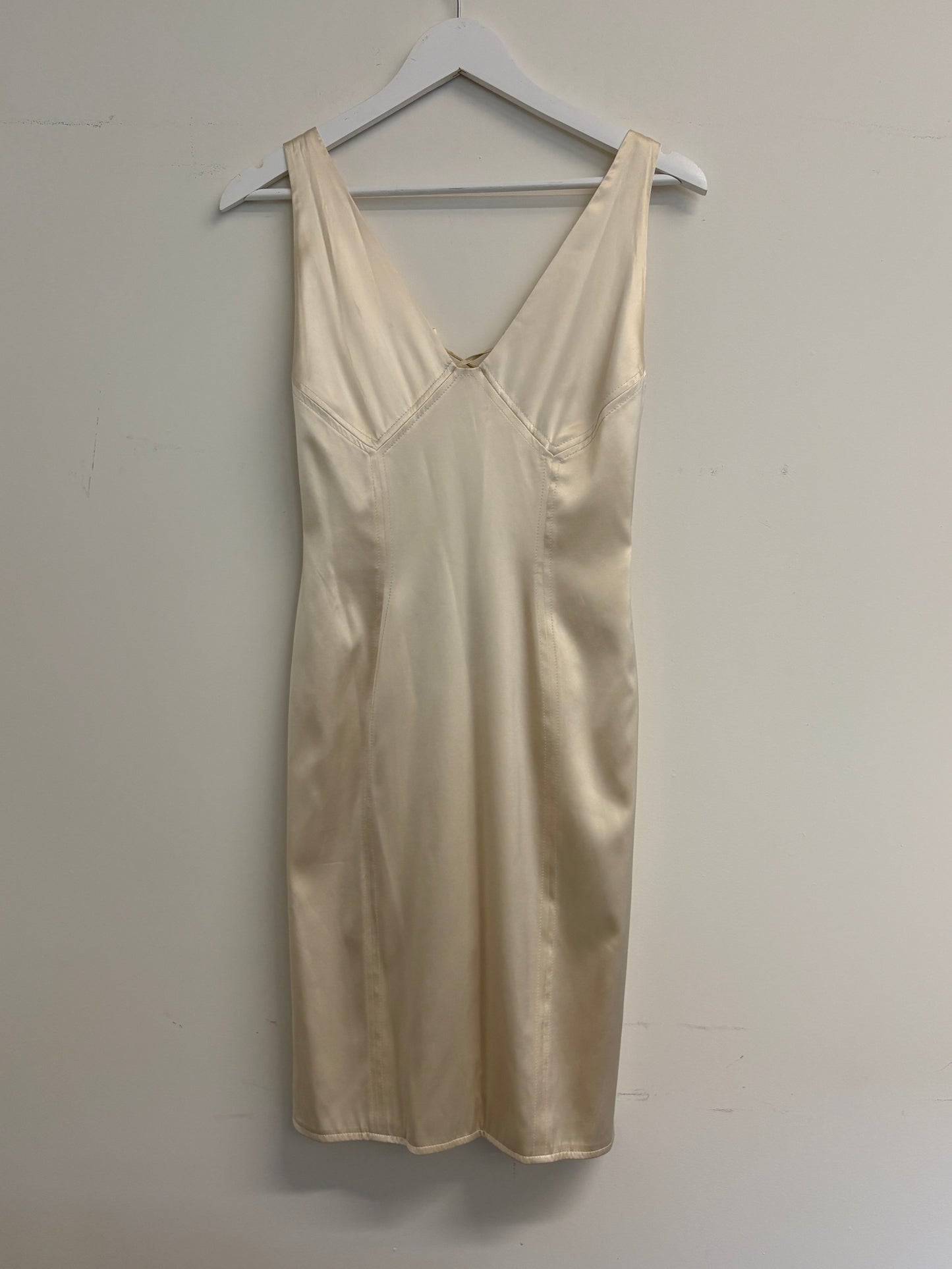 Roberto Cavalli Ivory Lace Up Bodycon Mini Dress (pre-owned)