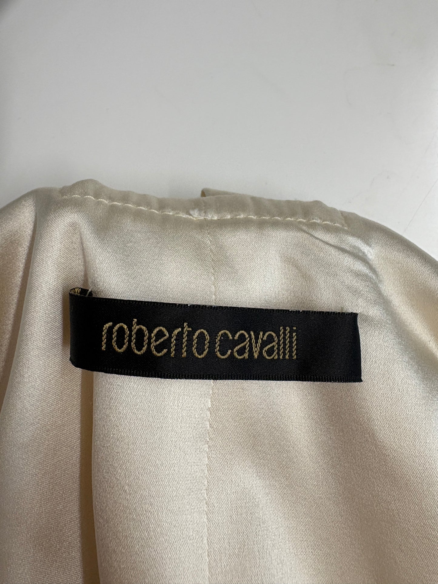 Roberto Cavalli Ivory Lace Up Bodycon Mini Dress (pre-owned)