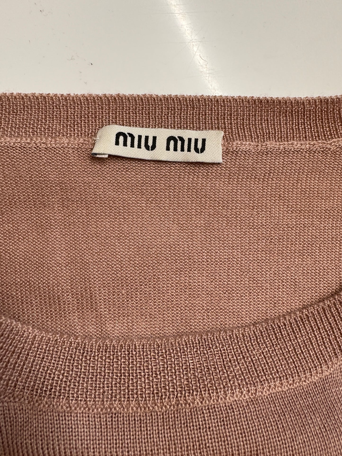 Miu Miu Dusky Pink Fine Knit Jumper (pre-owned)