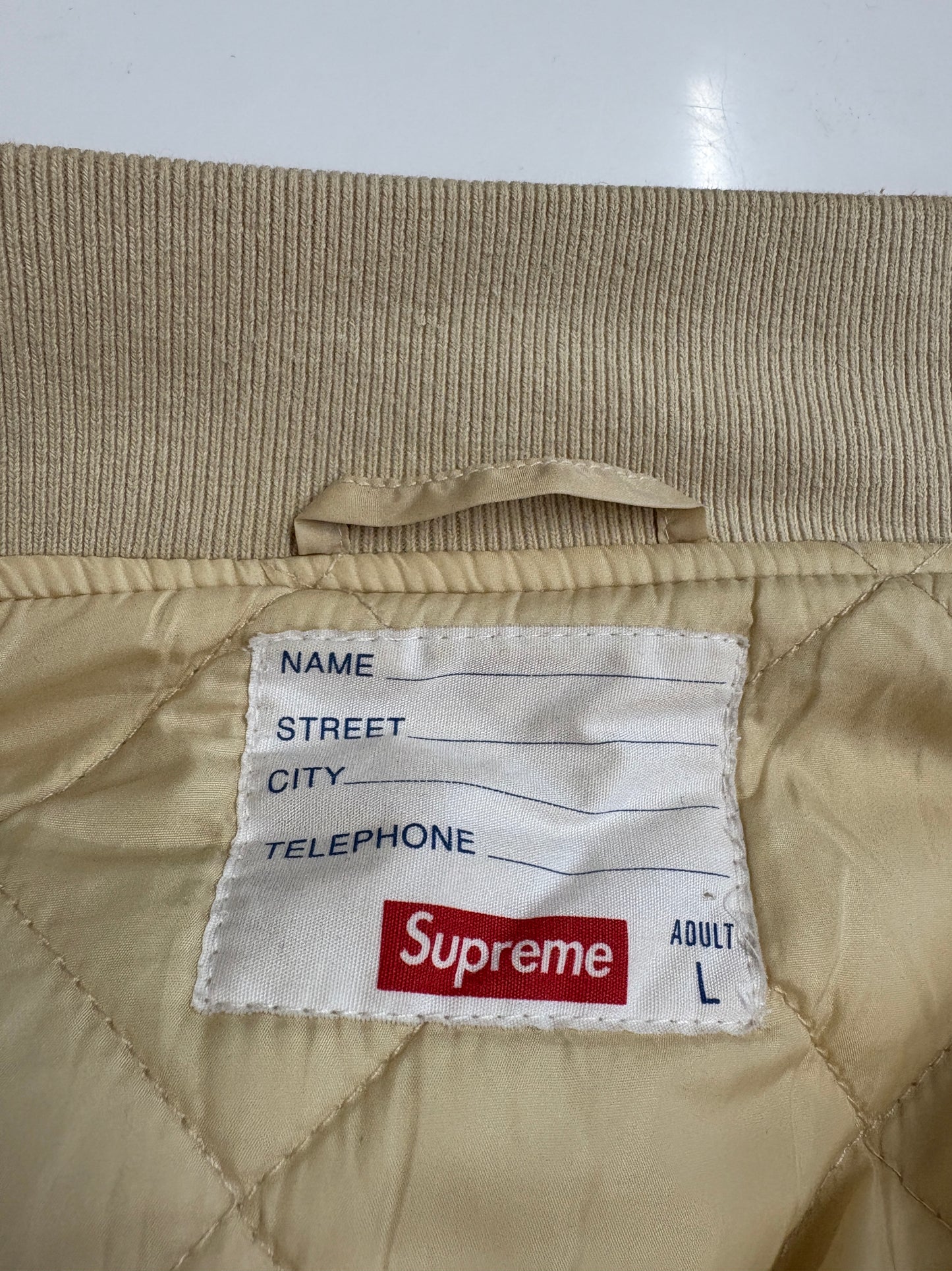 Supreme Cream Old English Varsity Jacket (pre-owned)