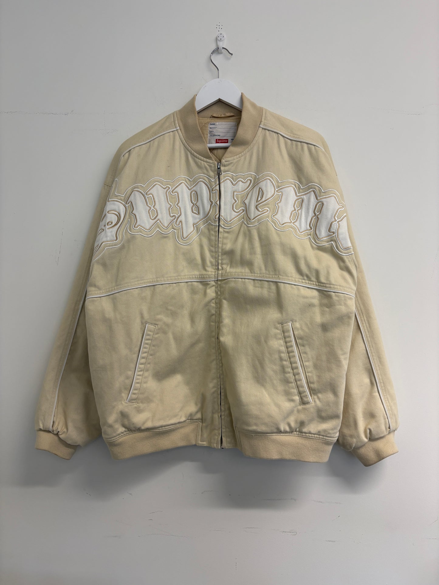 Supreme Cream Old English Varsity Jacket (pre-owned)