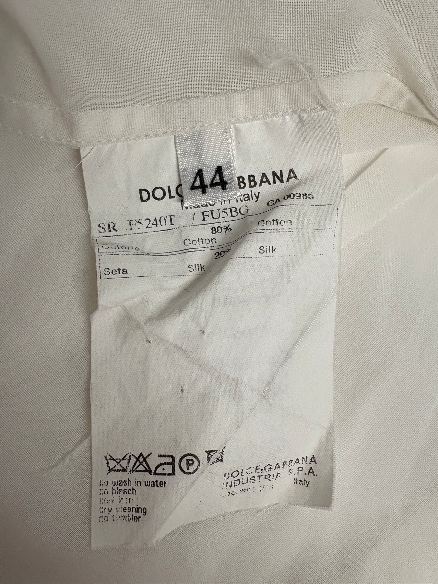 Dolce & Gabbana White Silk Cotton Shirt (pre-owned)