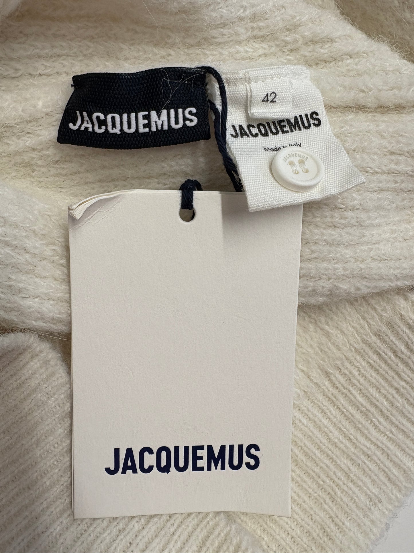 Jacquemus Off White La Maille Pau Alpaca Knit Jumper (pre-owned)